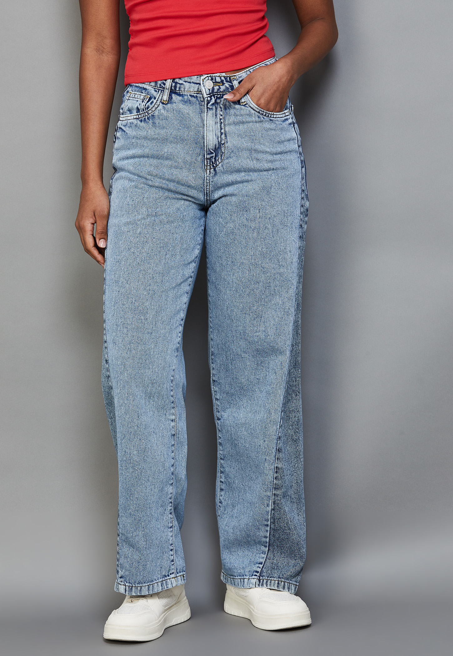 KRAUS Solid Wide Leg Jeans-picture-13