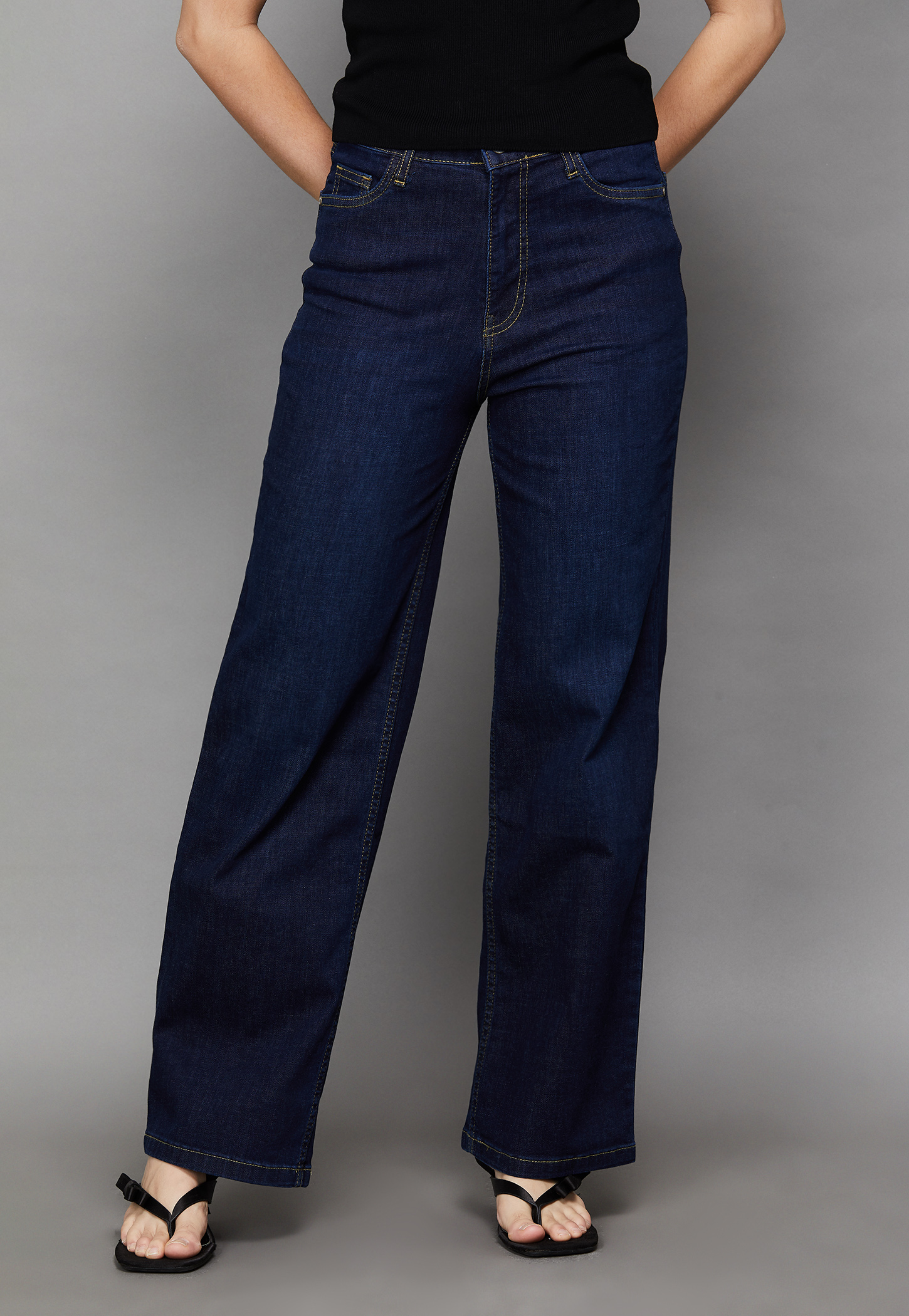 KRAUS Solid Wide Leg Jeans-picture-18