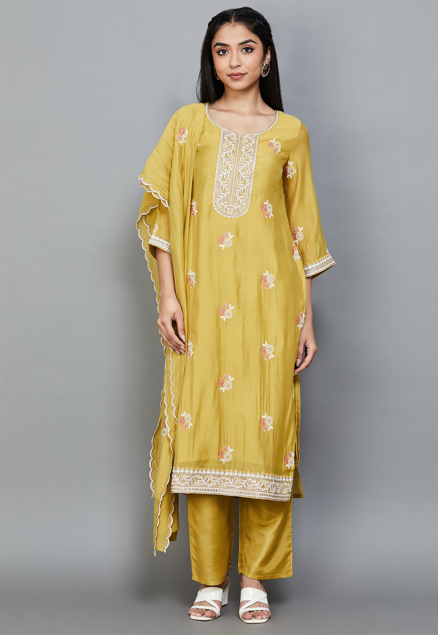 BIBA Embroidered Kurta Set-picture-27