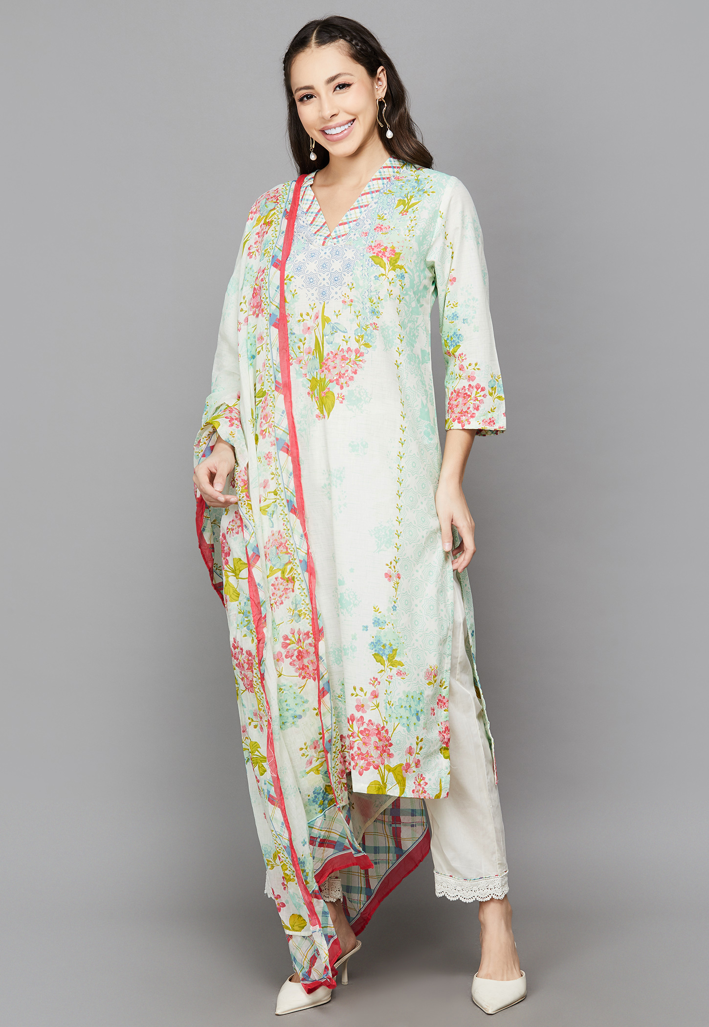 BIBA Floral Print Straight Kurta Set-picture-38