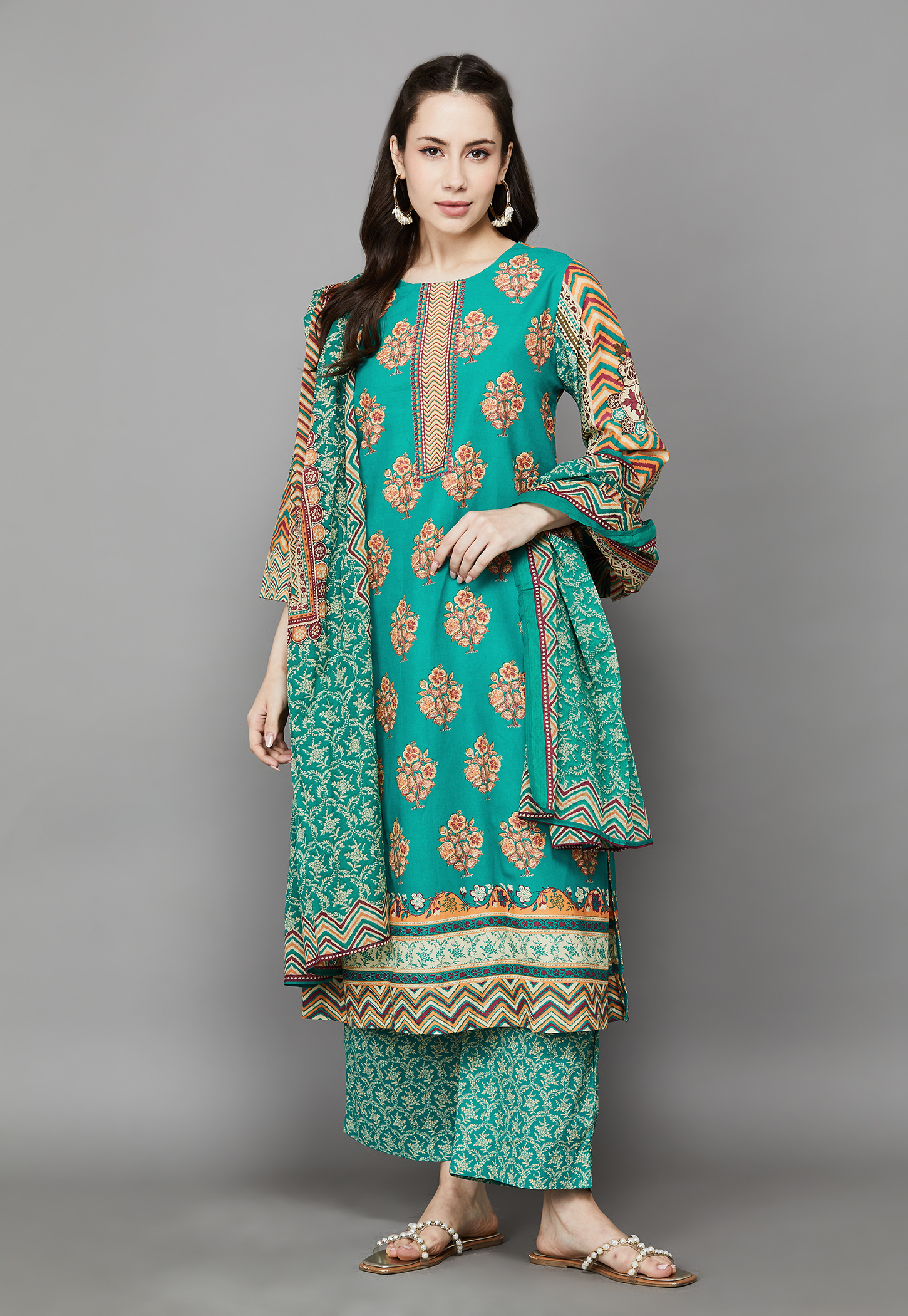 BIBA Floral Print Straight Kurta Set-picture-54