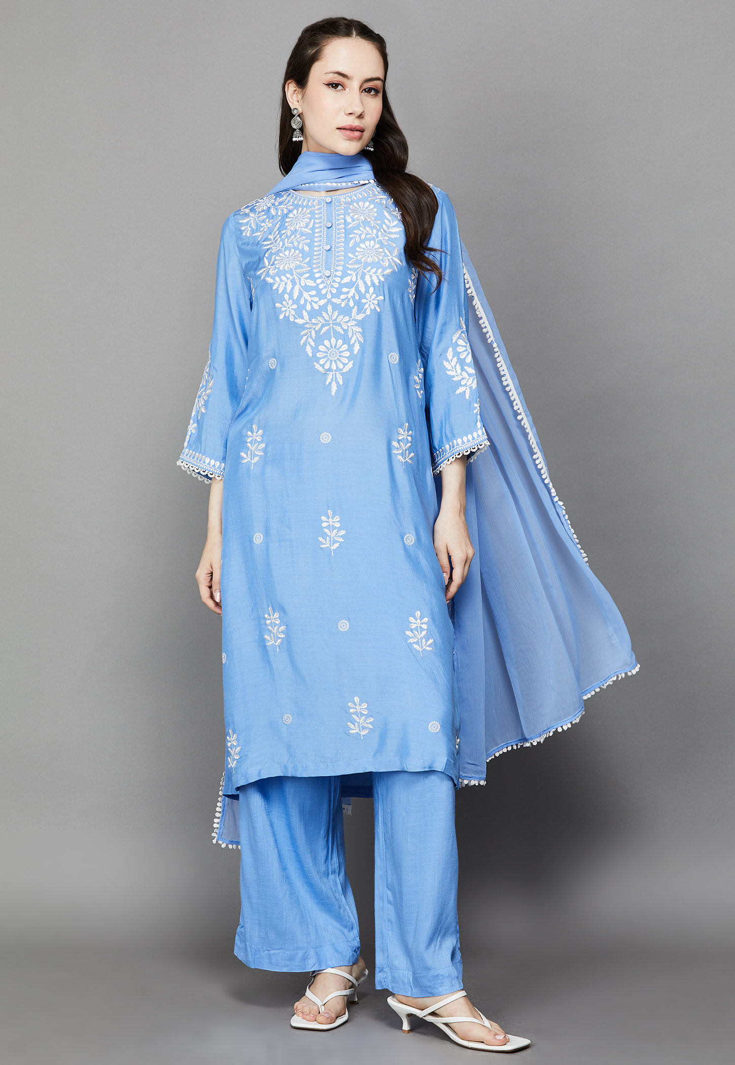 BIBA Chikankari Embroidered Straight Kurta Set-picture-30