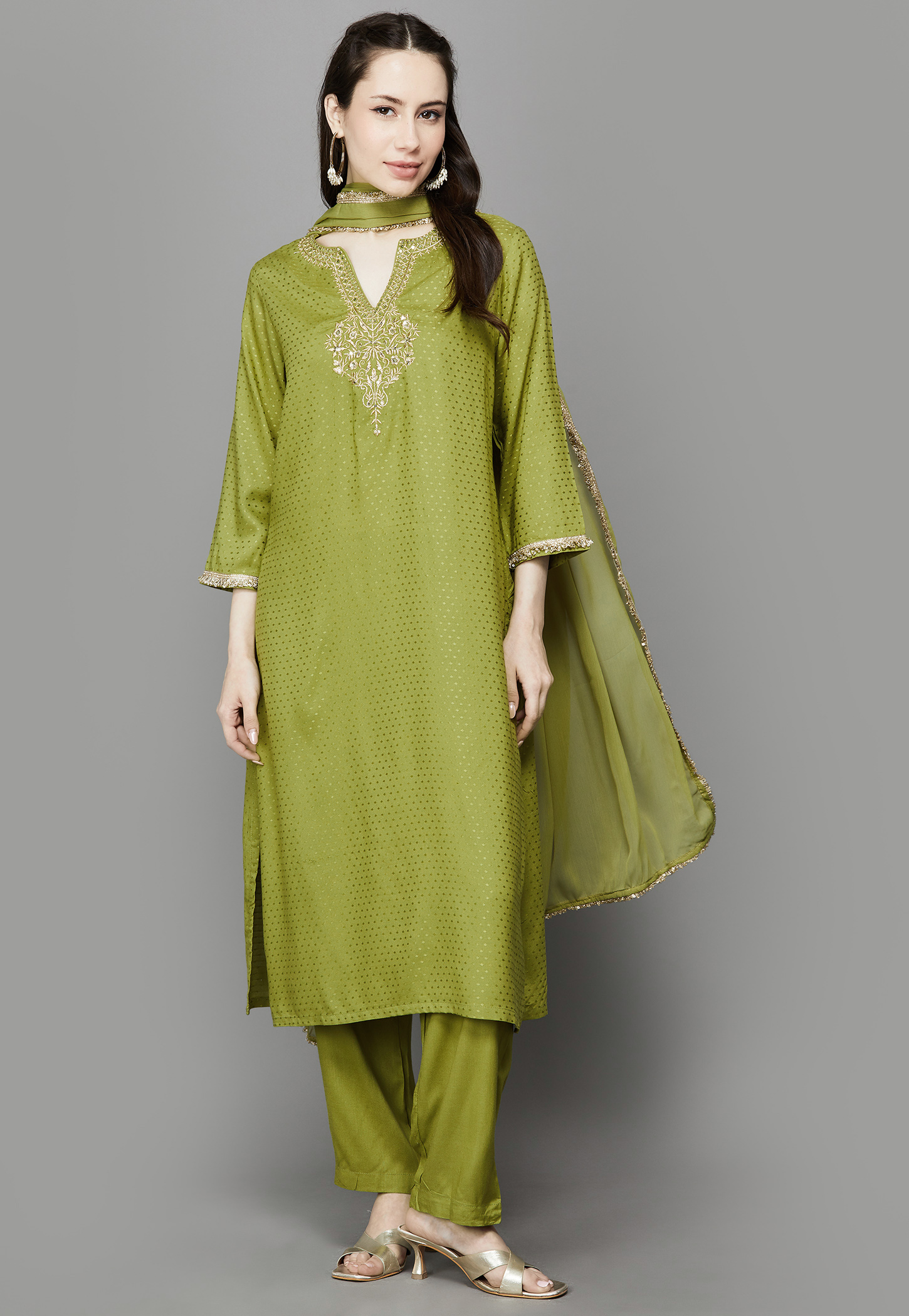 BIBA Embroidered Straight Kurta Set-picture-29