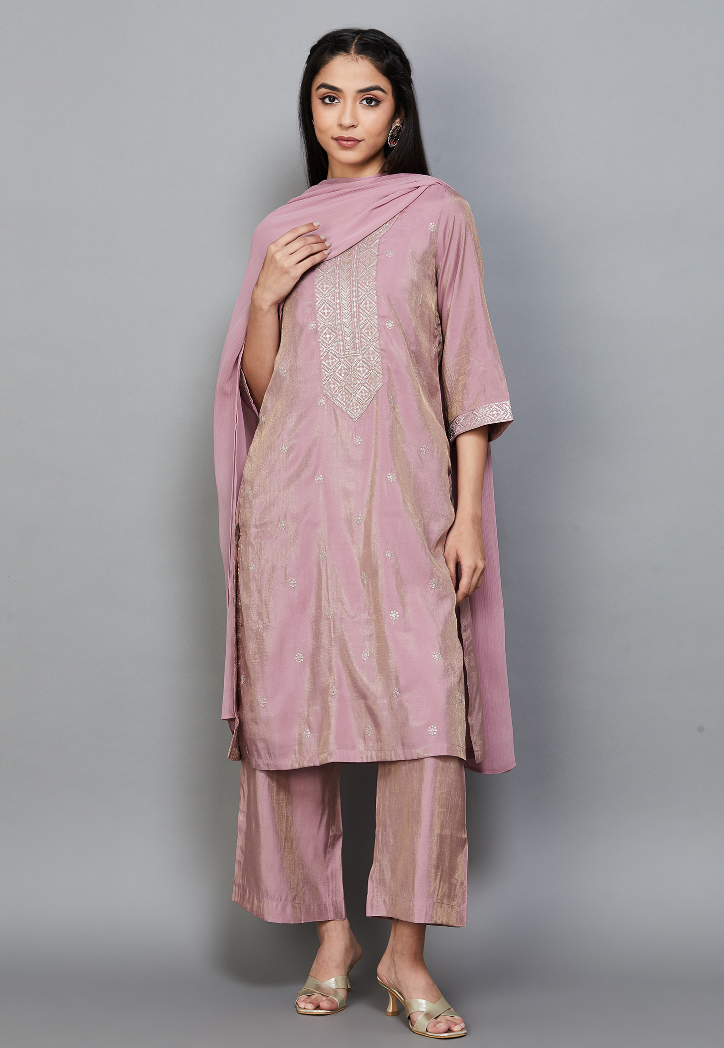 BIBA Embroidered Kurta Set-picture-24