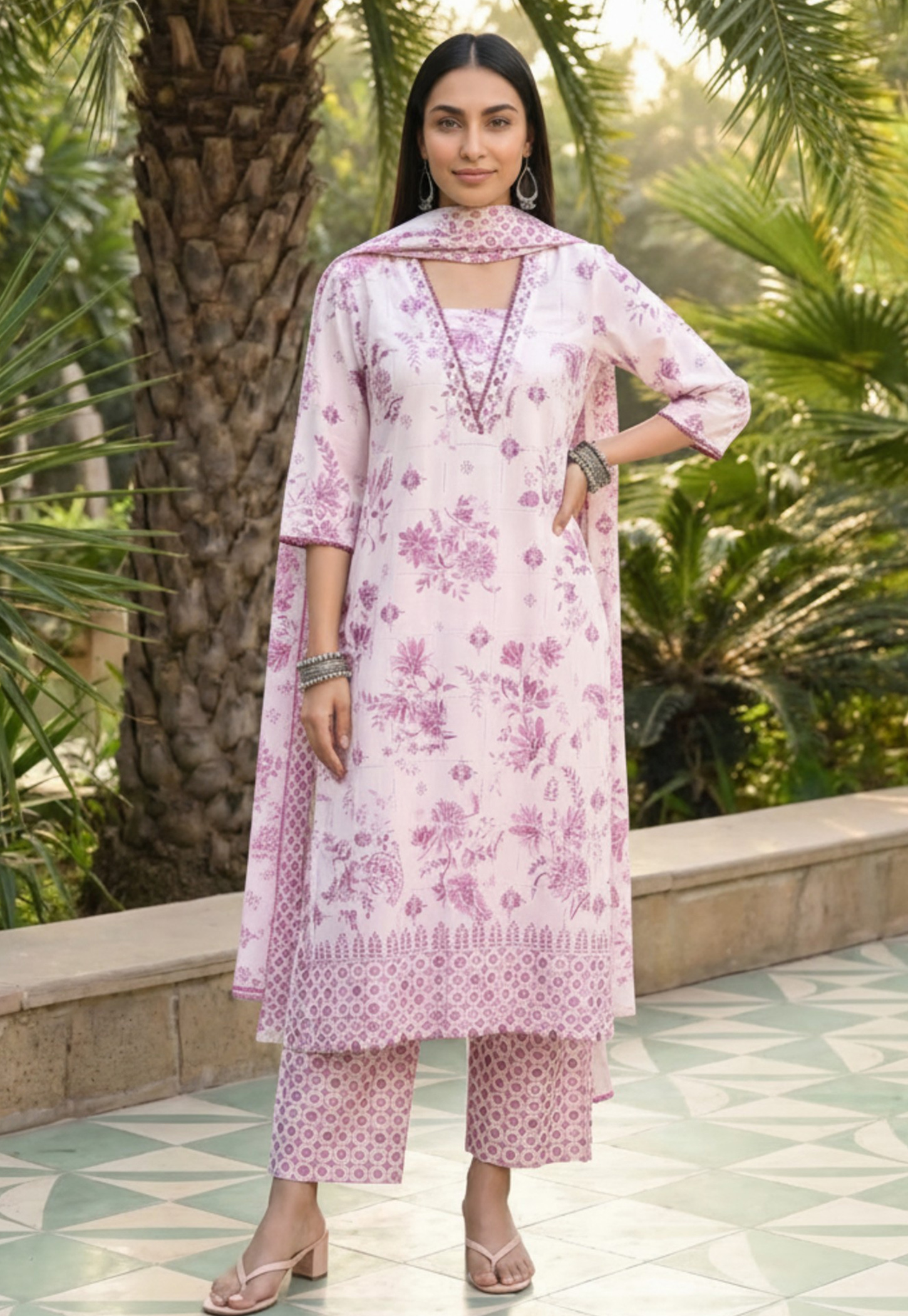AURELIA Floral Print Straight Kurta Set-picture-42