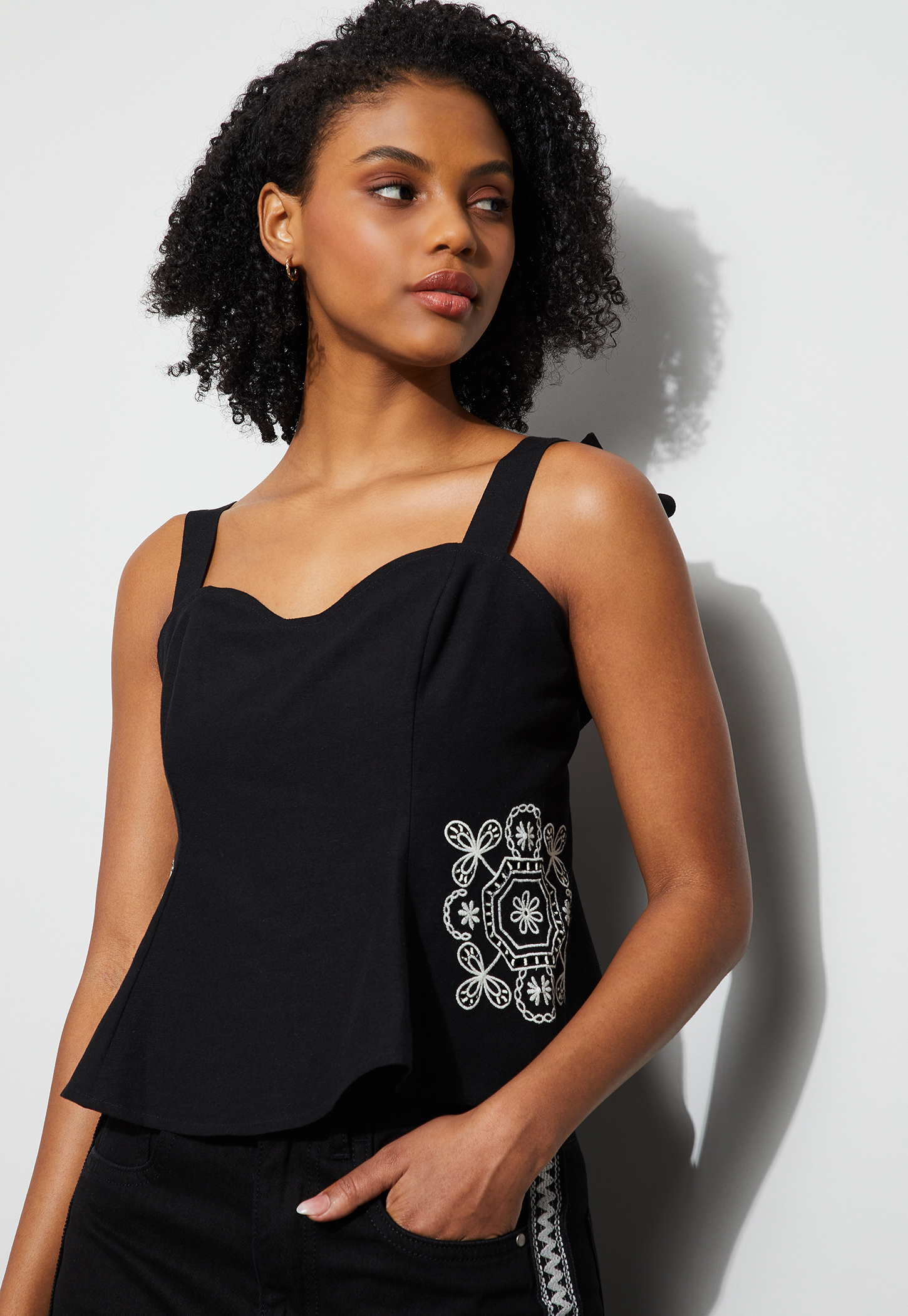GINGER Embroidered Tie-Up Top-picture-20