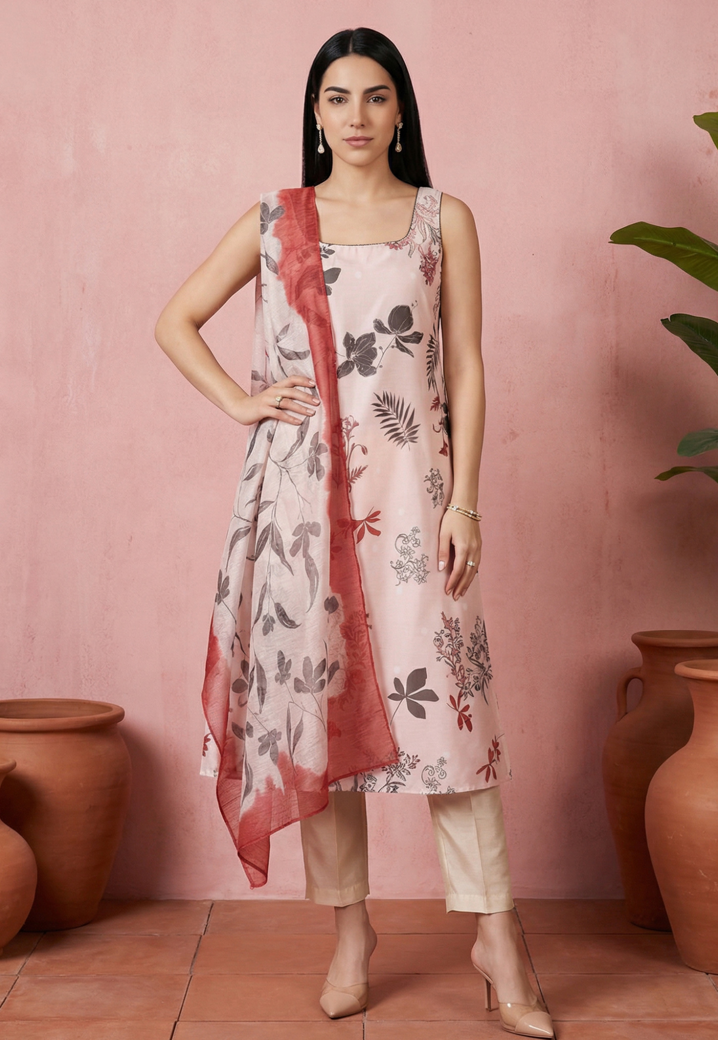 W Floral Print Straight Kurta Set-picture-39