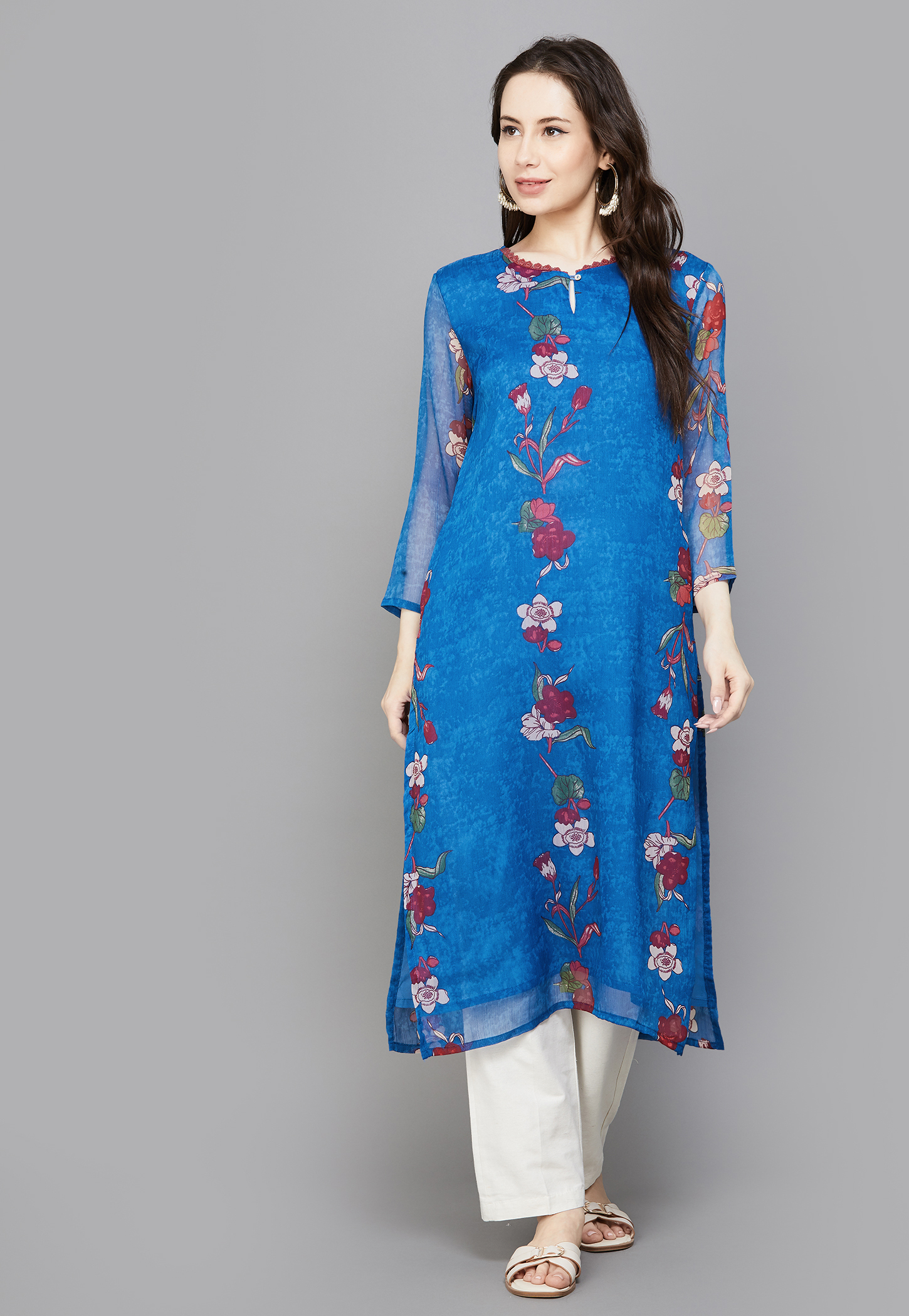 W Floral Print Straight Kurta-picture-22
