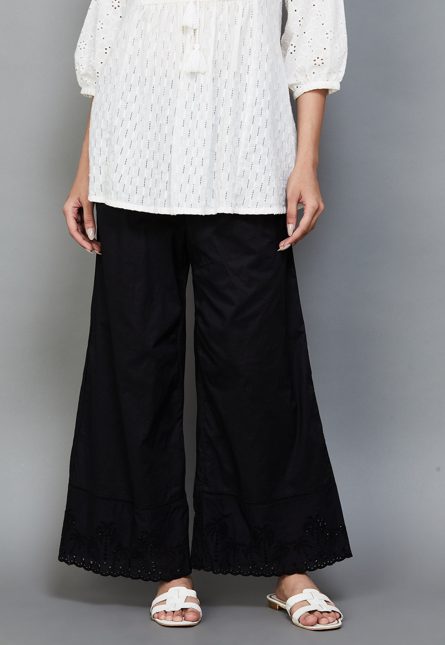 BIBA Embroidered Flared Palazzos-picture-47