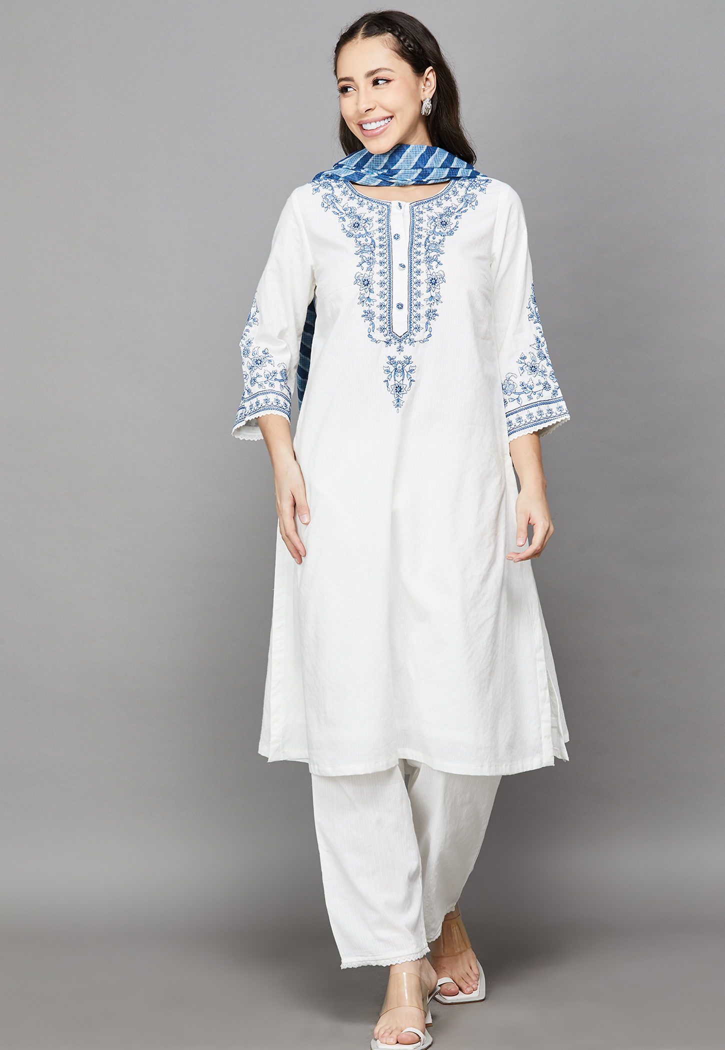 BIBA Embroidered Kurta Set-picture-22
