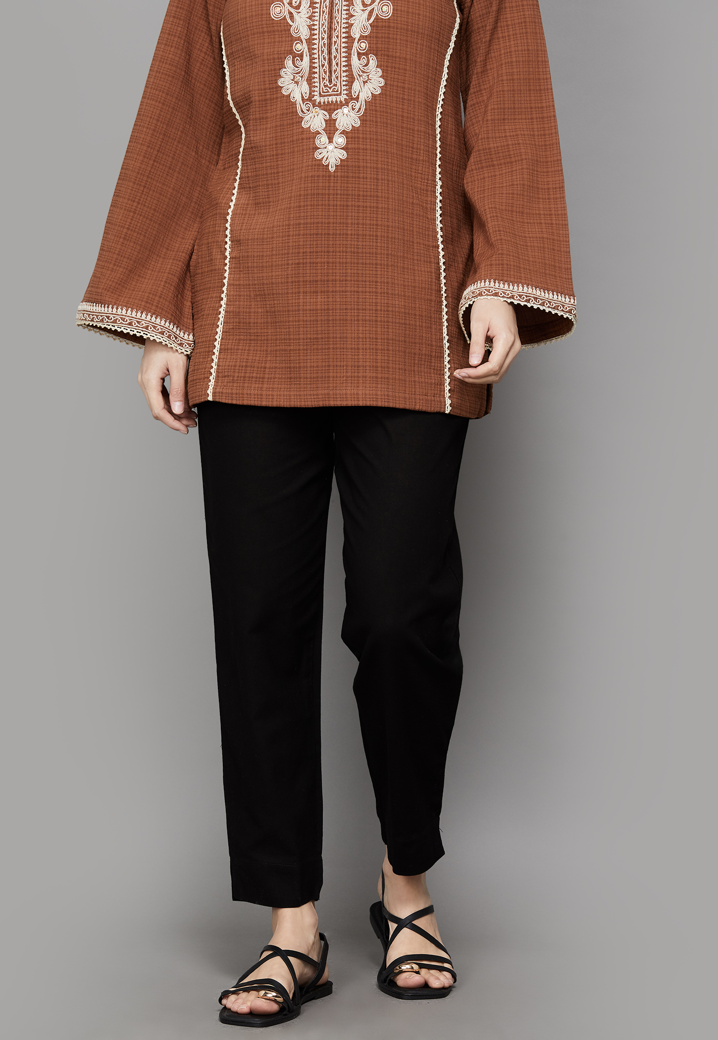 BIBA Solid Straight Pants-picture-23