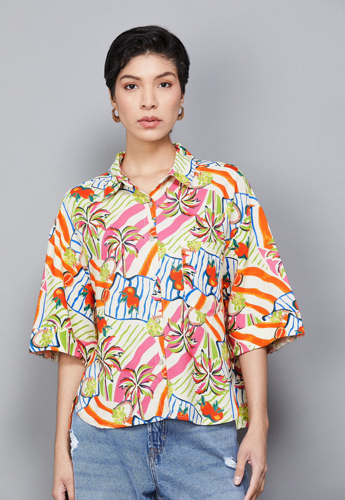 ONLY Tropical Print Shirt-image-26