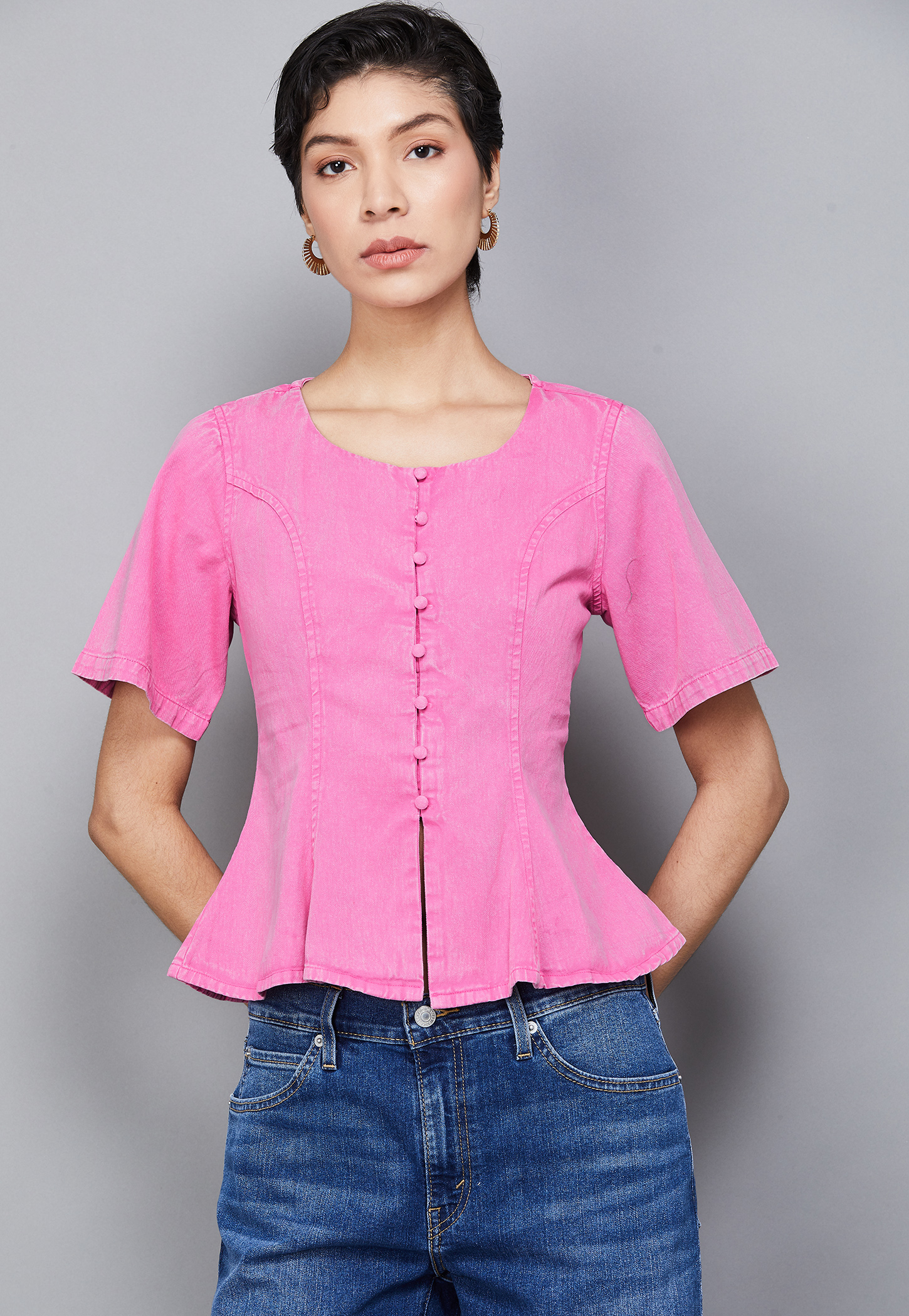 ONLY Button Detail Tie-Up Short Top-picture-36