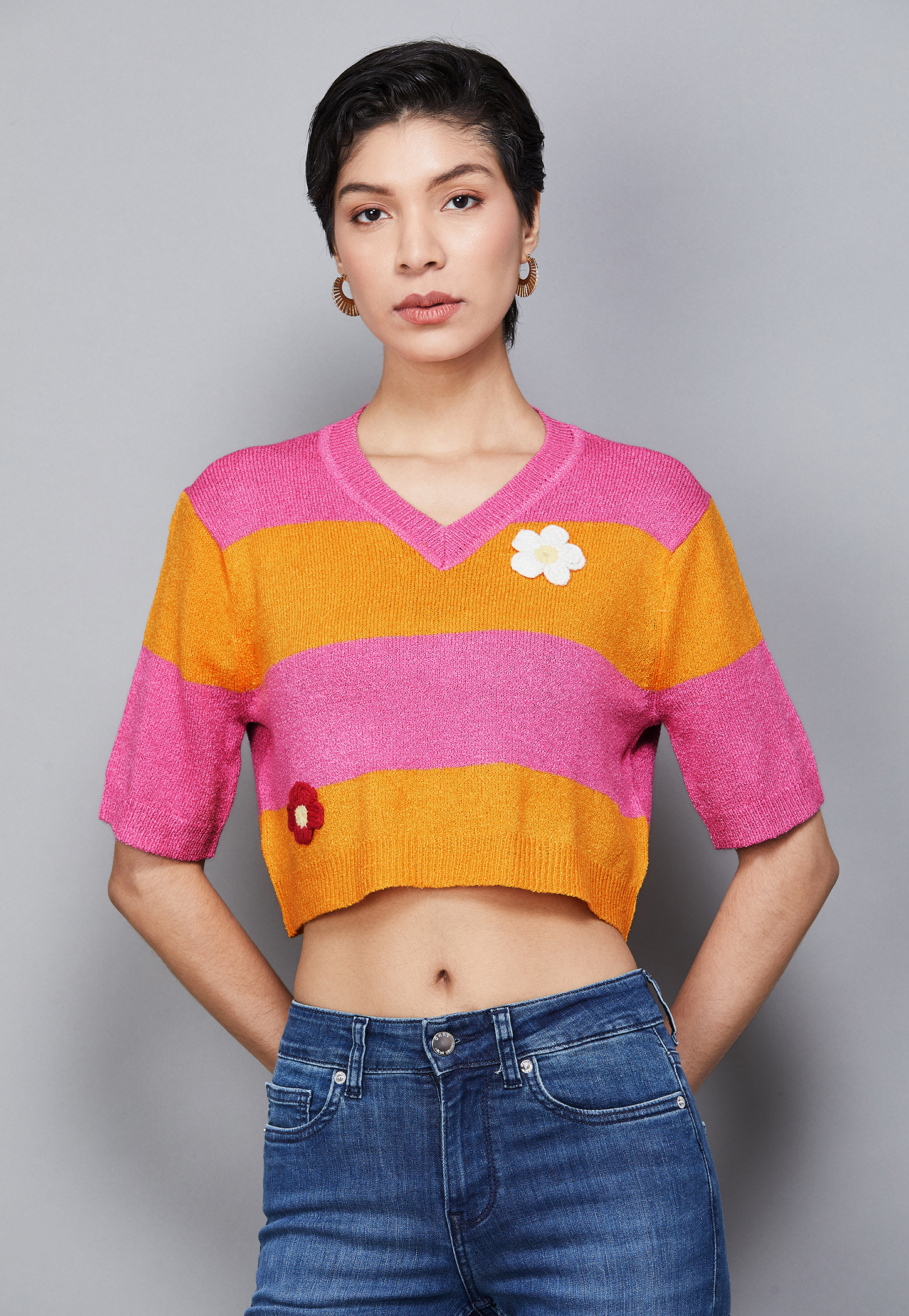 ONLY Striped V-Neck Crop Top-picture-27
