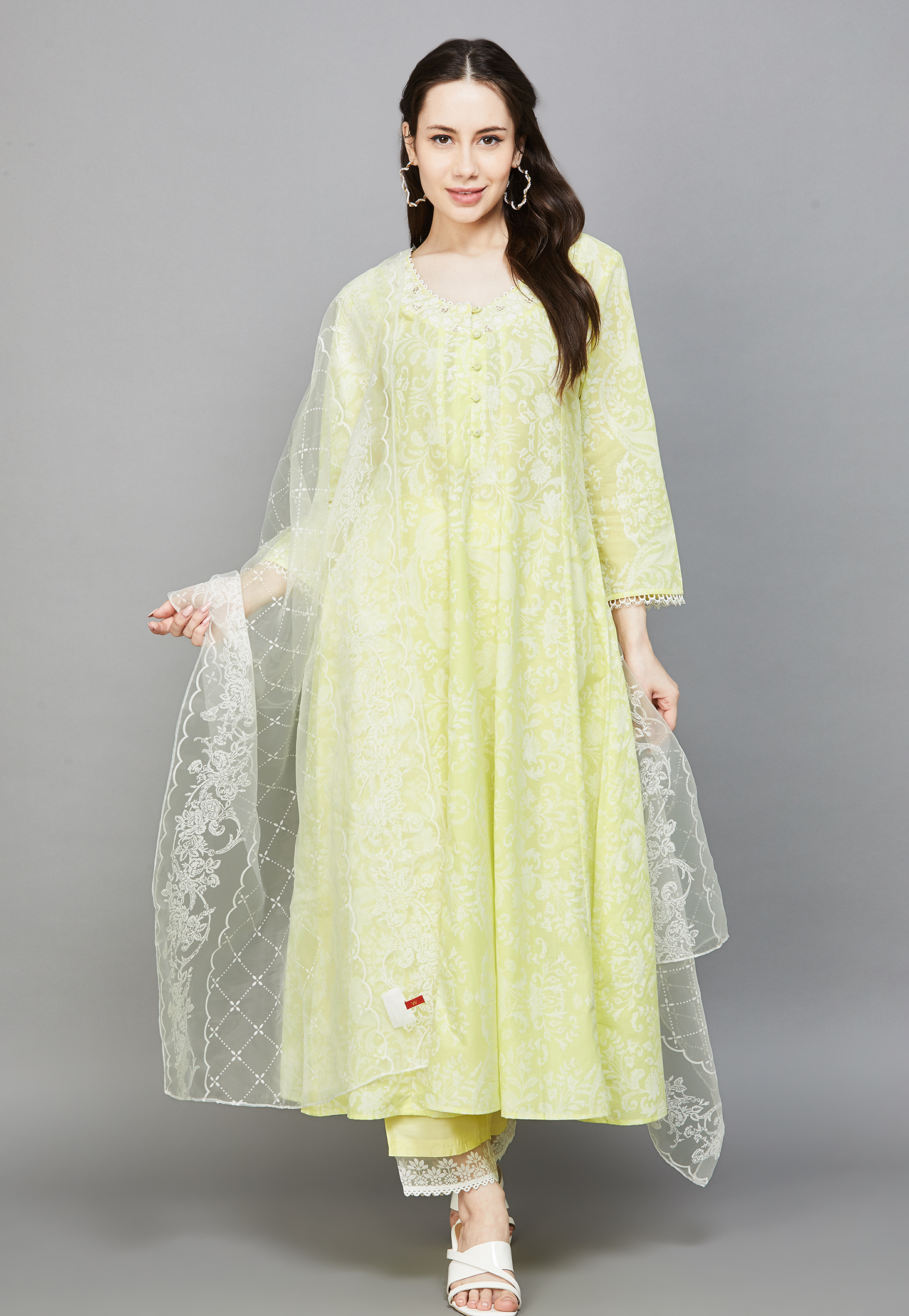 W Floral Print Kurta Set-picture-21
