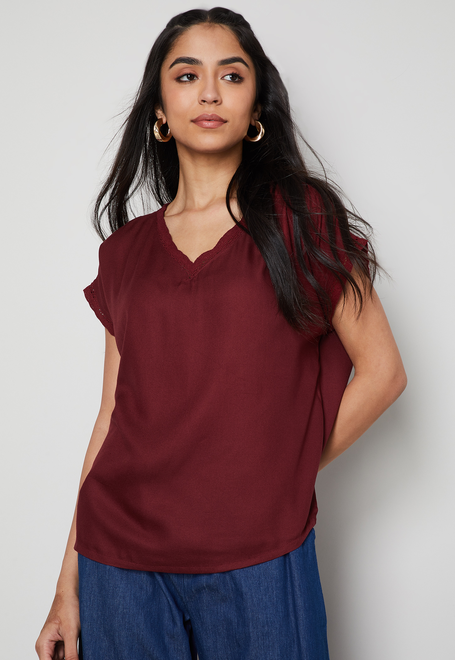 COLOUR ME BY MELANGE Solid V-Neck Top-picture-36