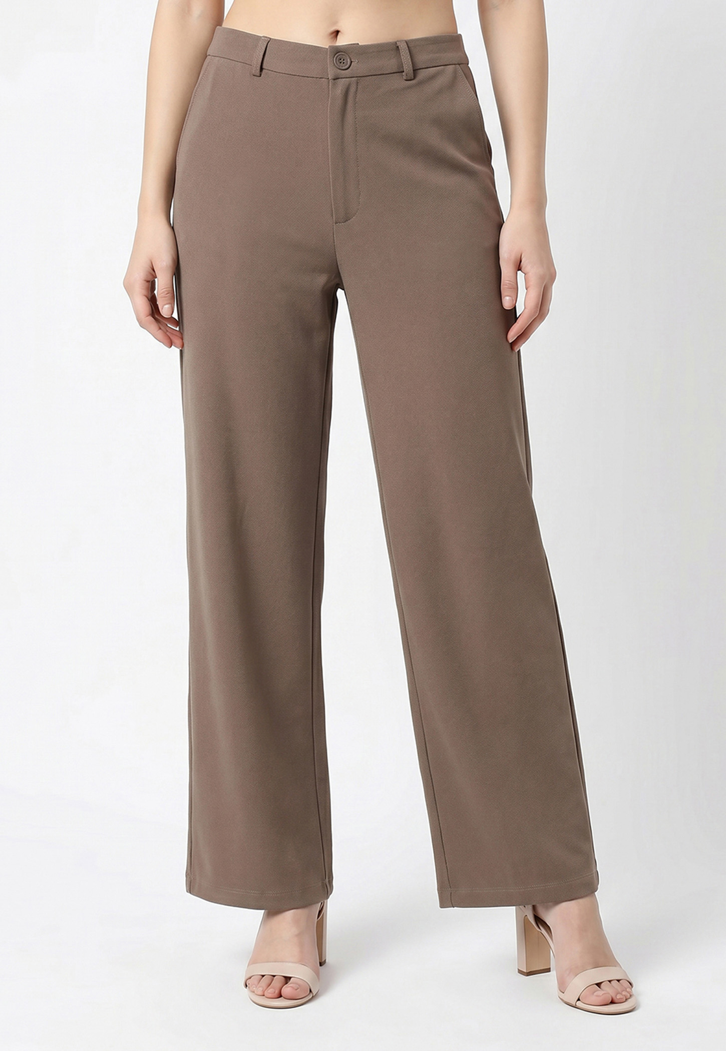 KRAUS Solid High Rise Straight Trousers-picture-53