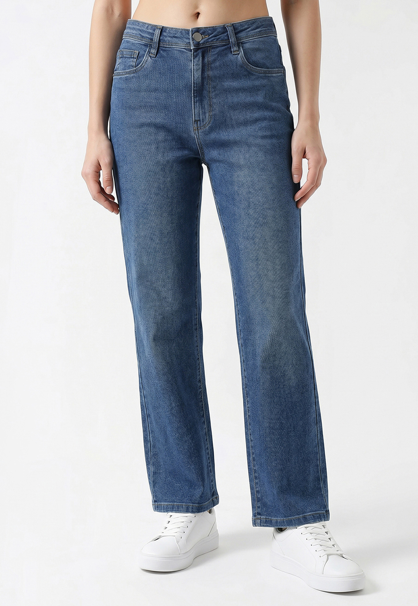 KRAUS Solid Crop Flared Jeans-picture-21