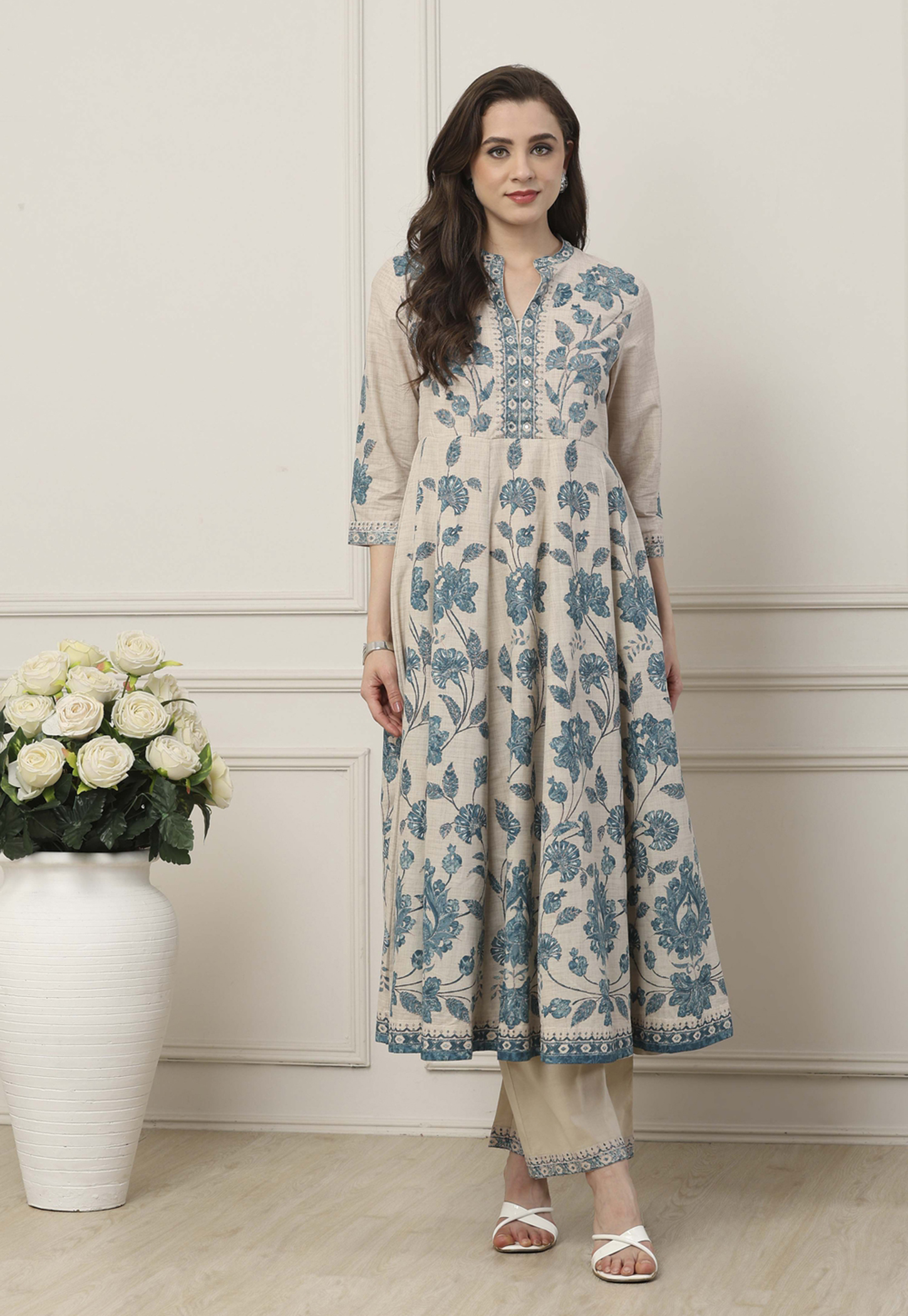 BIBA Floral Print A-line Kurta Set-picture-39