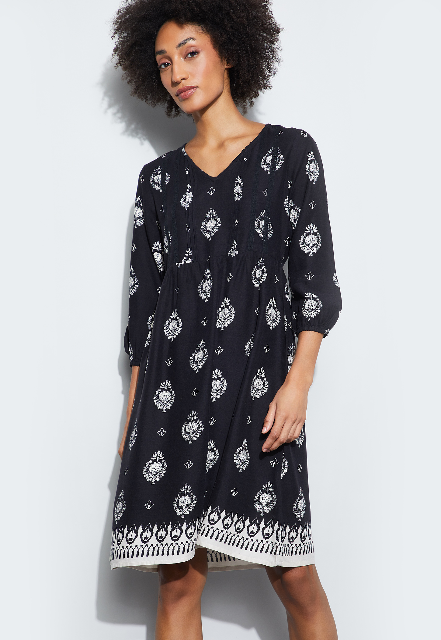 FAME FOREVER Ethnic Motif Print A-Line Dress-picture-12