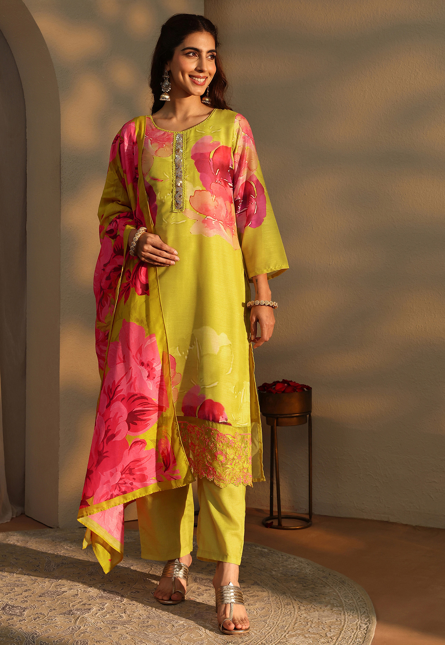 LIBAS Floral Print Straight Kurta Set-picture-50