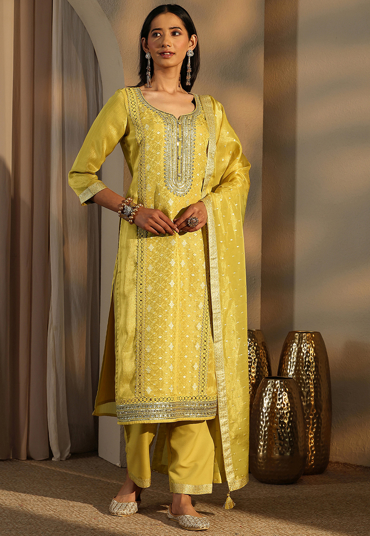 LIBAS Embroidered Straight Kurta Set-picture-24
