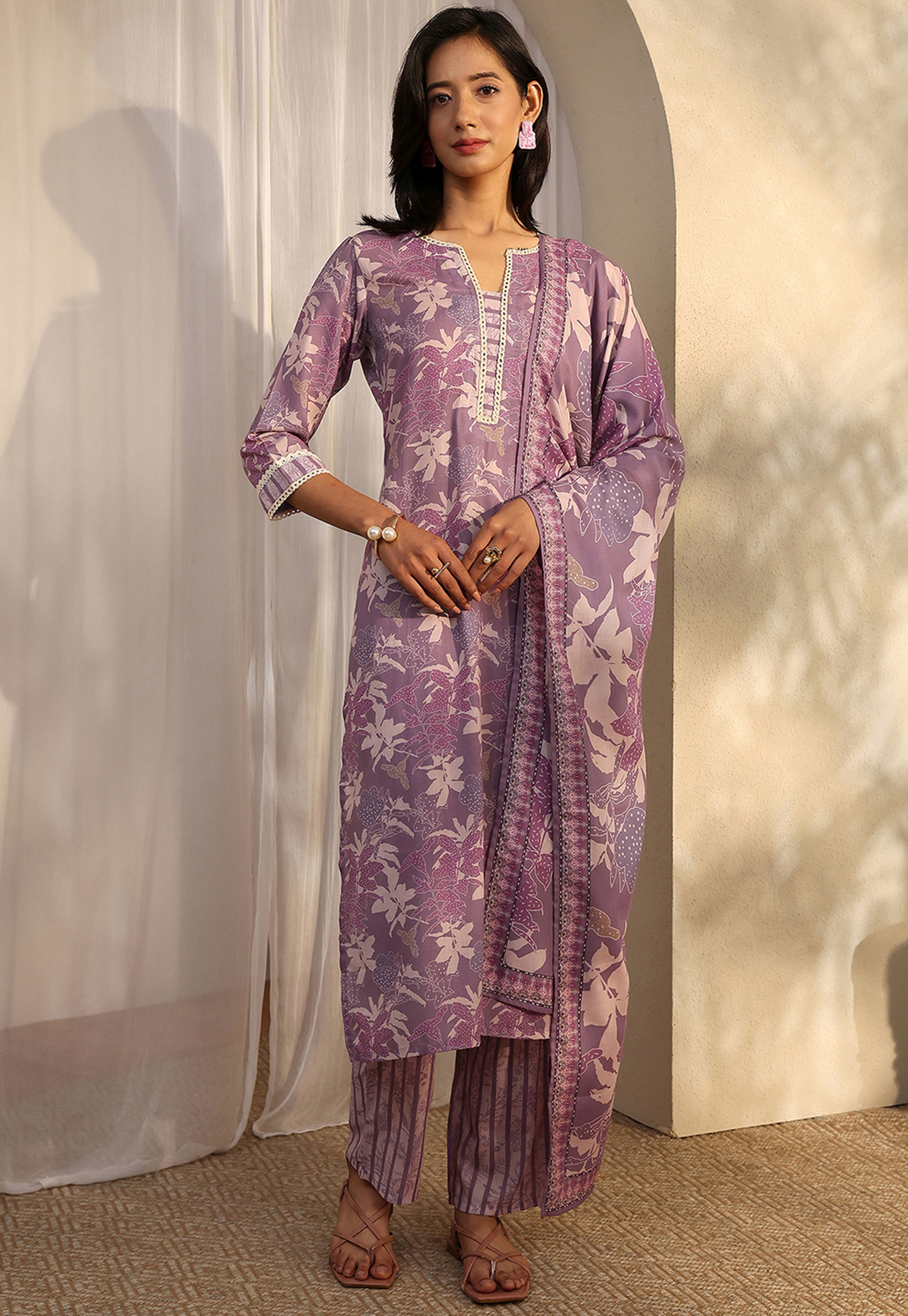 LIBAS Floral Print Straight Kurta Set-picture-26