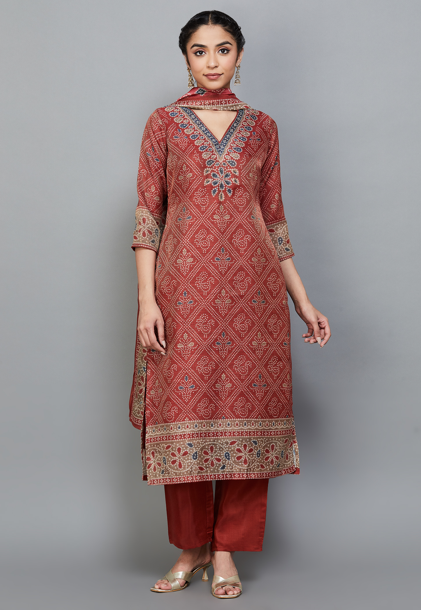 LIBAS Bandhani Print Straight Kurta Set-picture-38