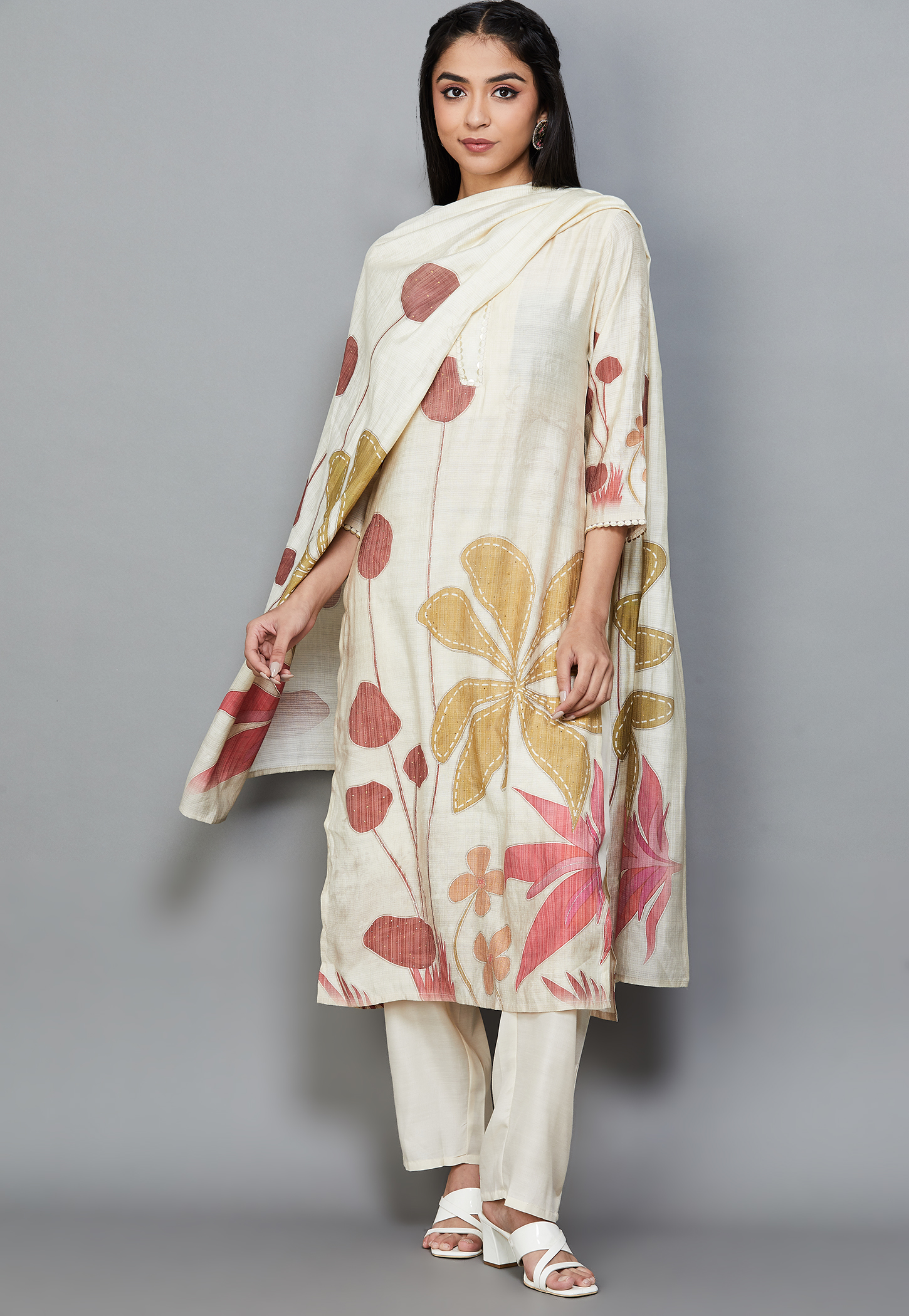 LIBAS Floral Print Straight Kurta Set-picture-32