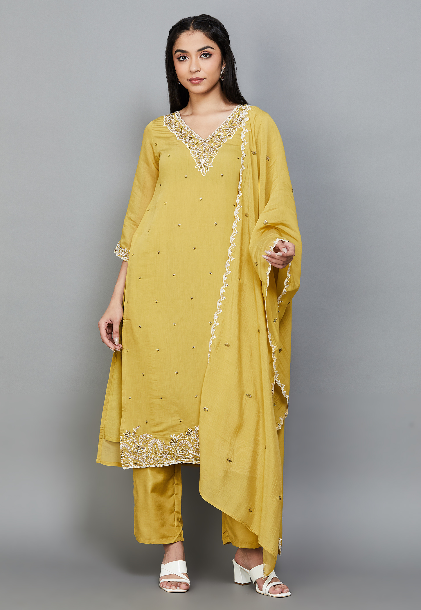 LIBAS Embroidered A-Line Kurta Set-picture-40