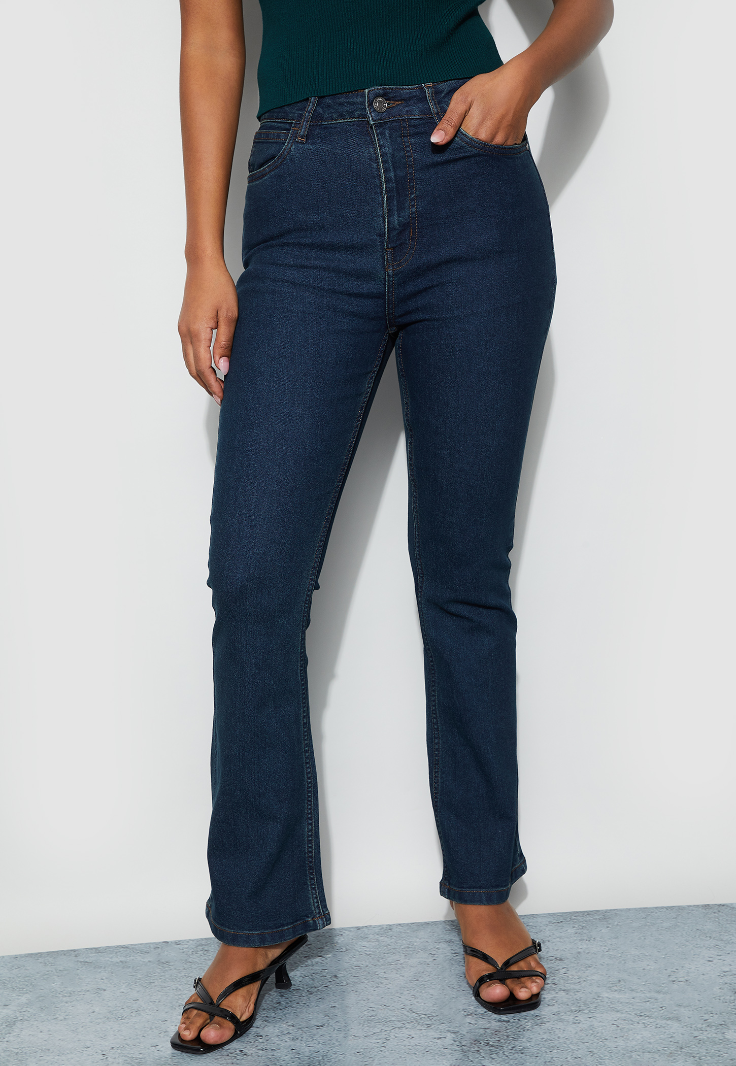 GINGER Solid Flared Jeans-picture-37