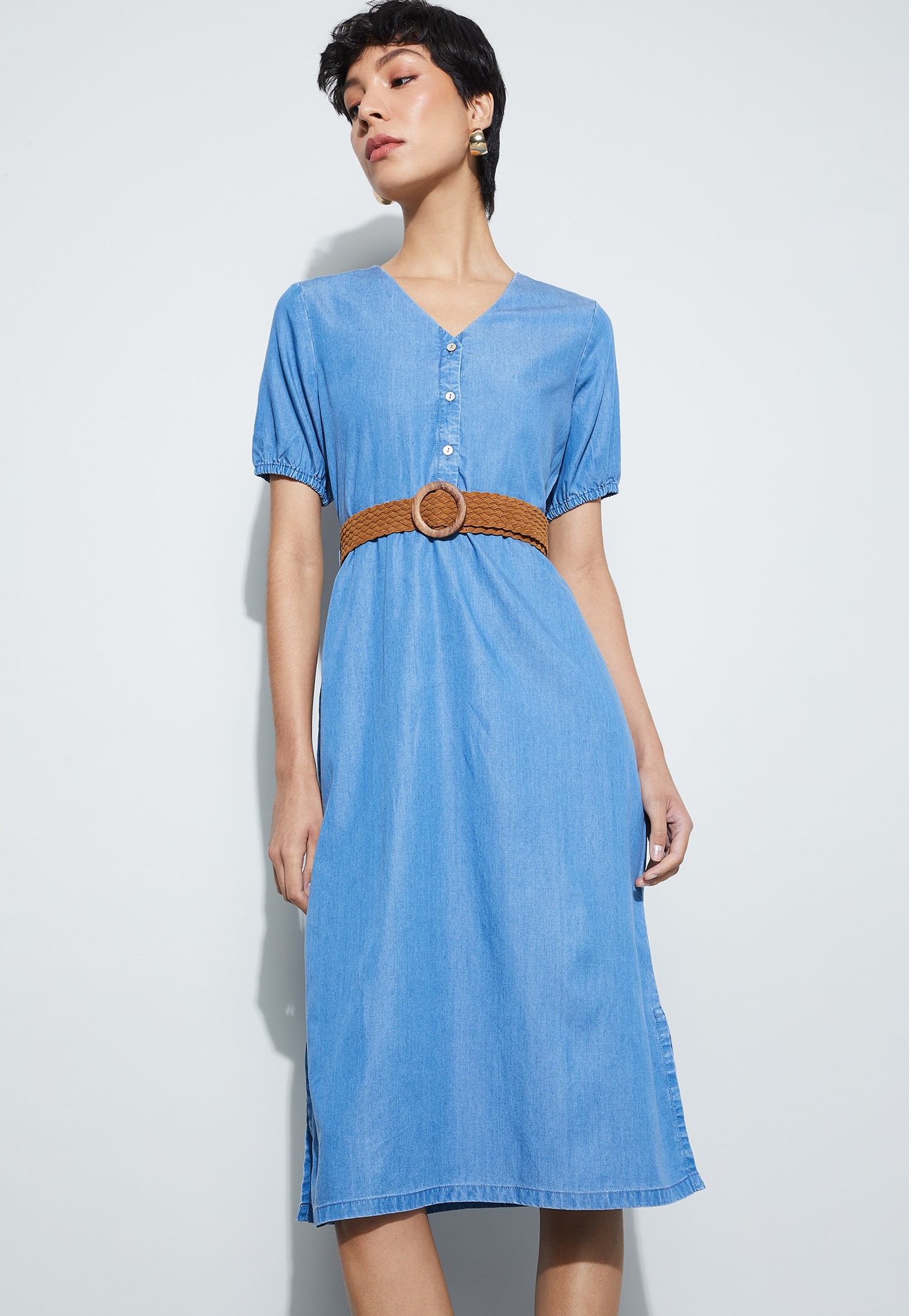 FAME FOREVER Solid Midi Dress-picture-19