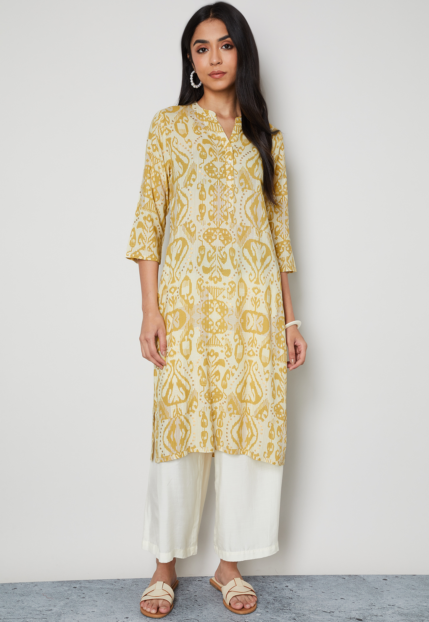 MELANGE Ethnic Motif Print Straight Kurta-picture-15