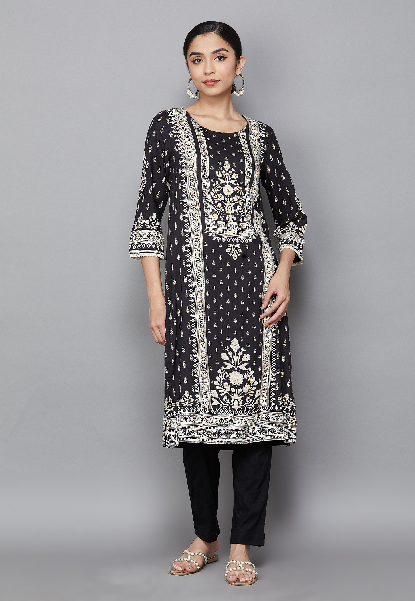 BIBA Ethnic Motif Straight Kurta-picture-41