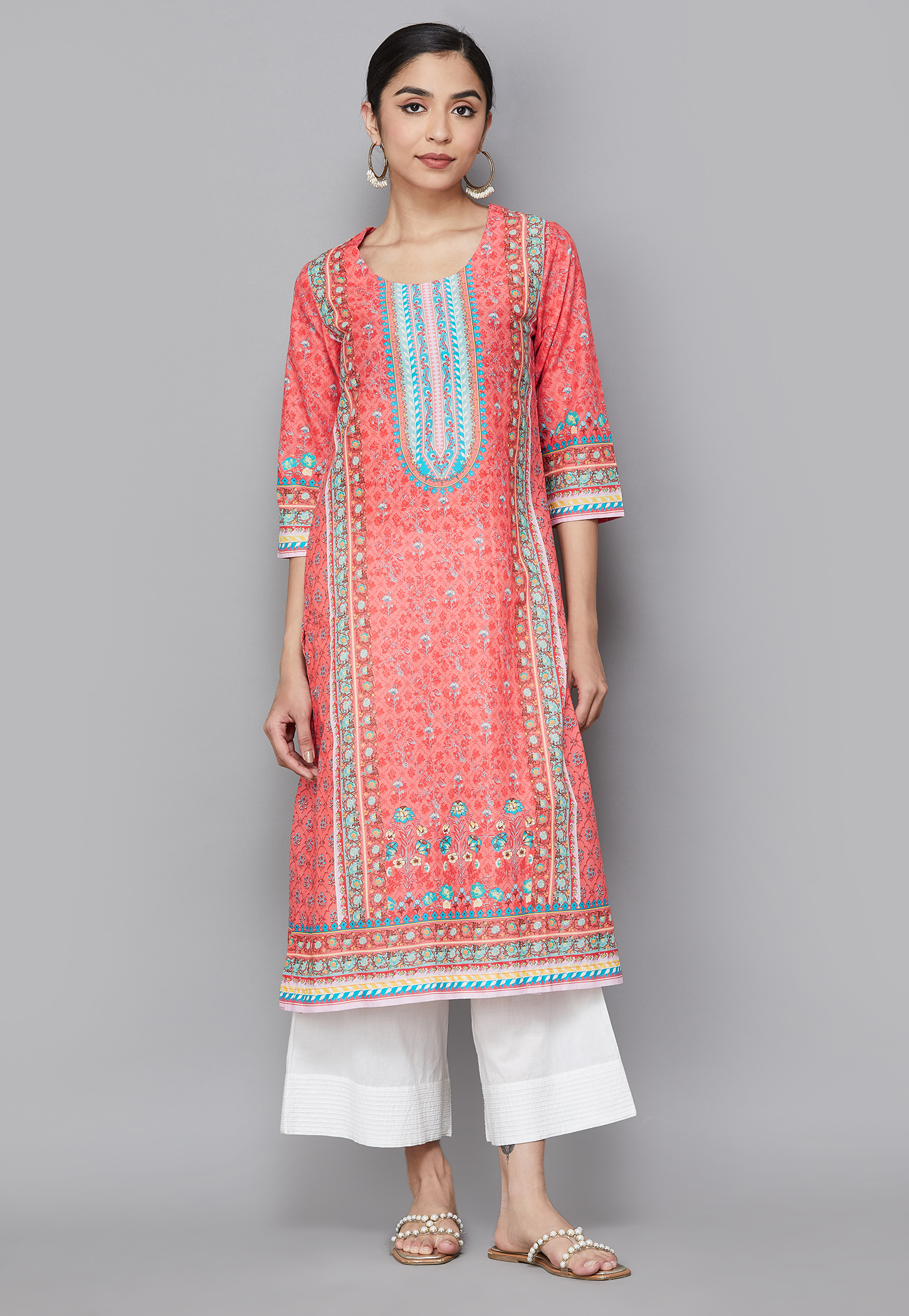 BIBA Printed Straight Kurta-image-32