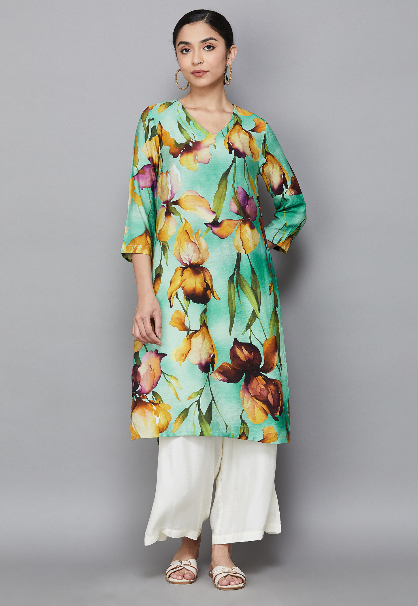 W Floral Print Straight Kurta-picture-22