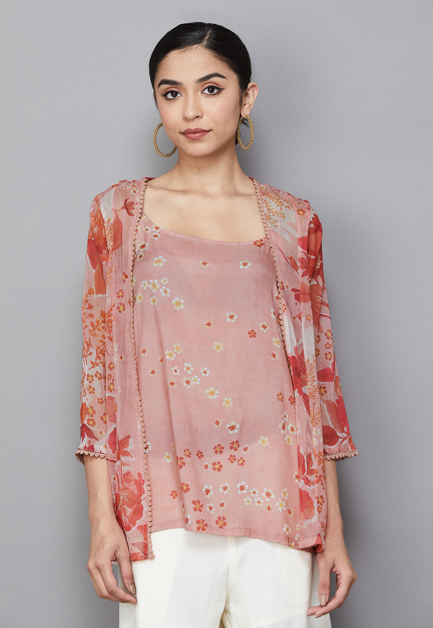 W Floral Print Kurti Set-picture-19