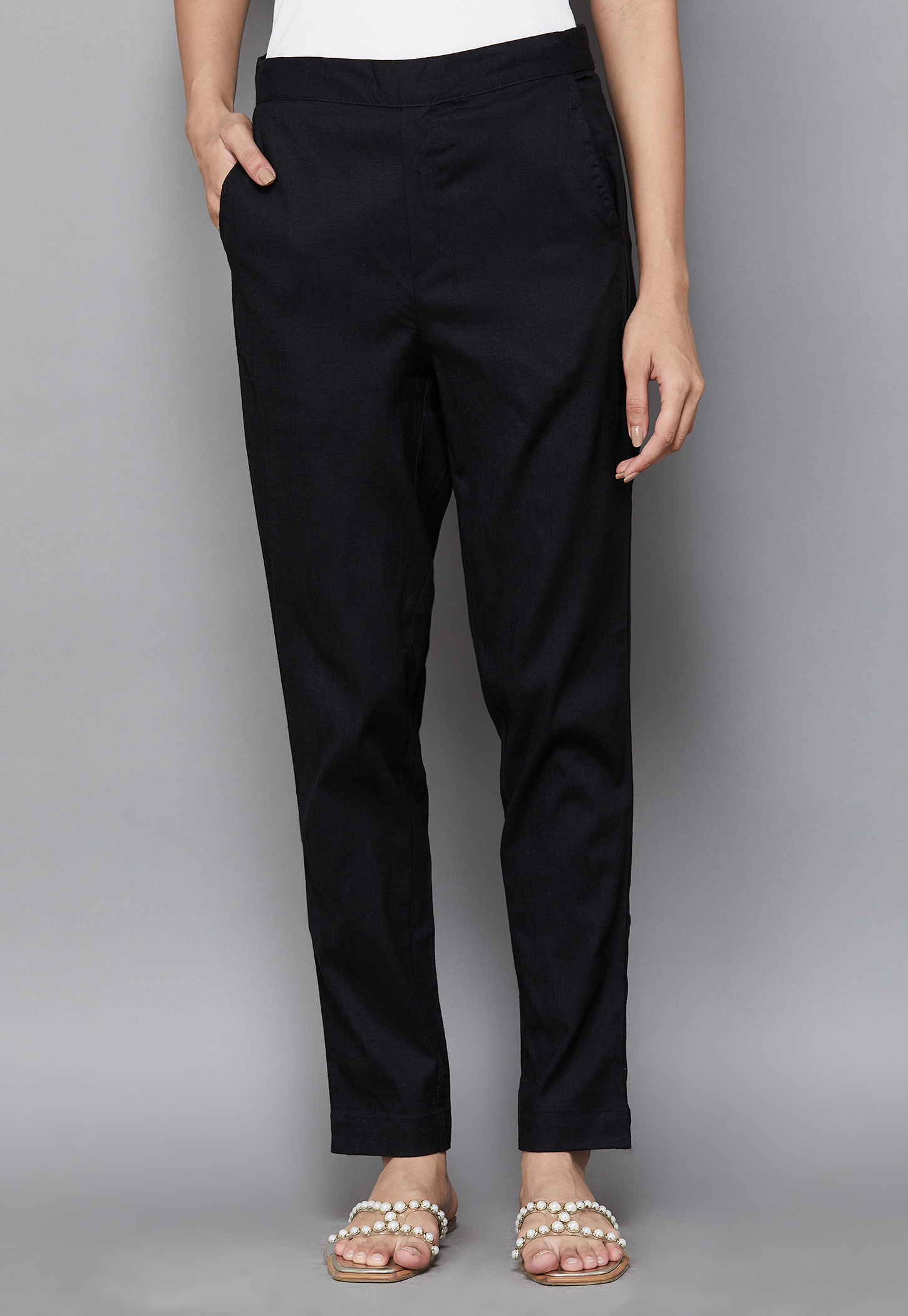 BIBA Solid Straight Pants-picture-29