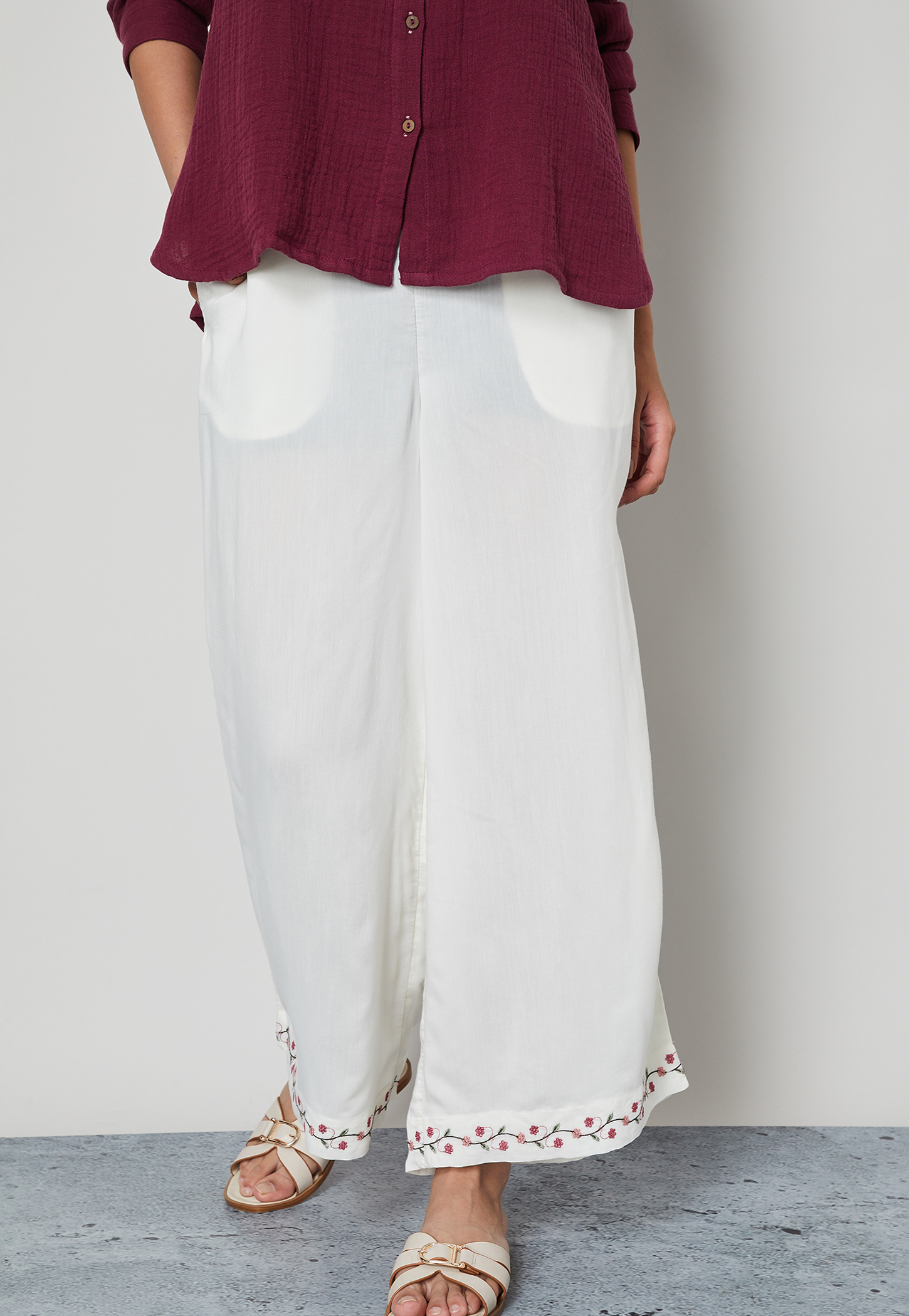 MELANGE Embroidered Palazzos-picture-16