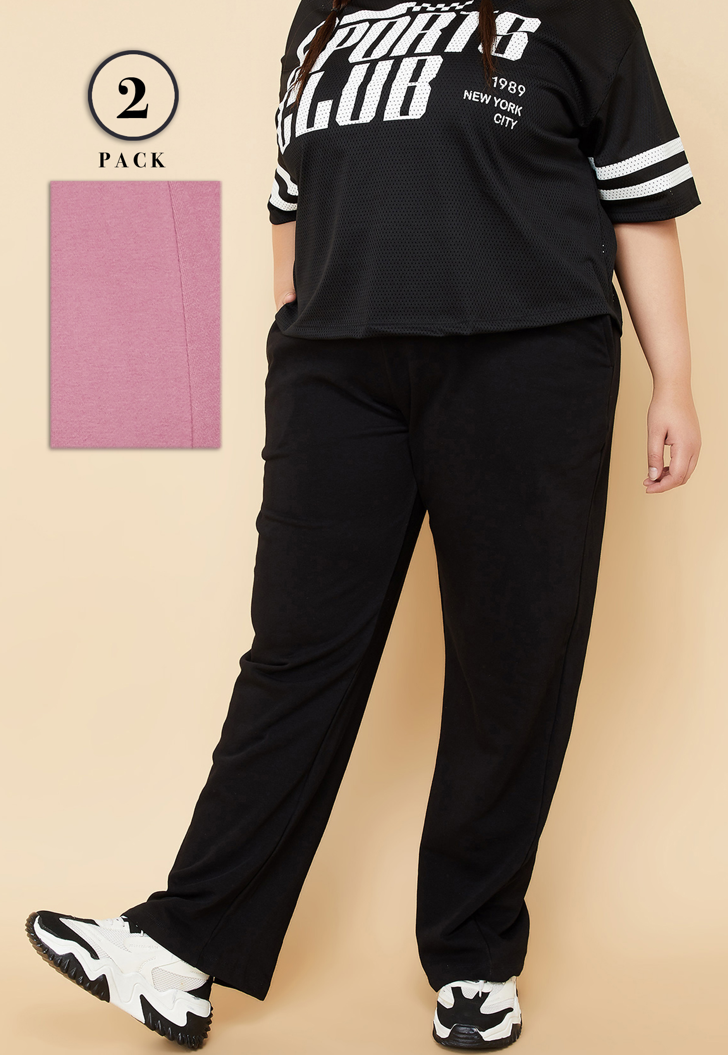 Women Solid Sports Track Pants - Pack of 2