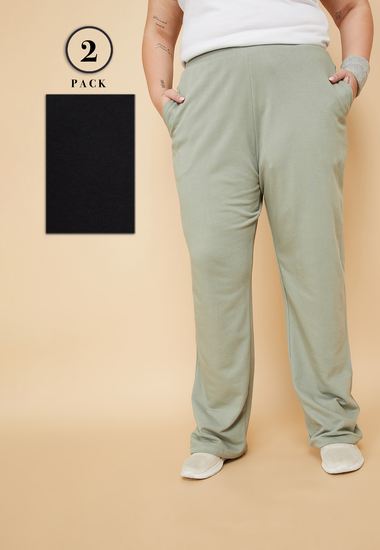 Women Solid Sports Track Pants - Pack of 2