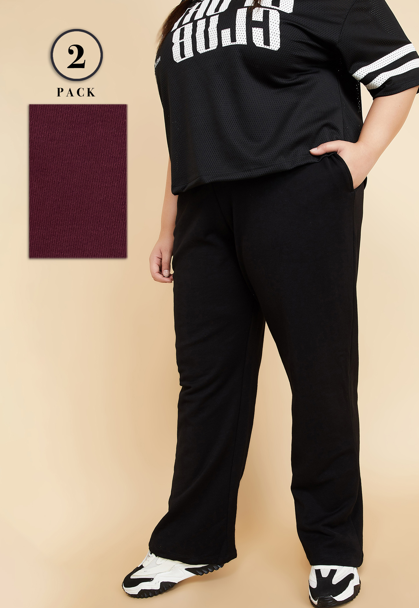 Women Solid Sports Track Pants - Pack of 2