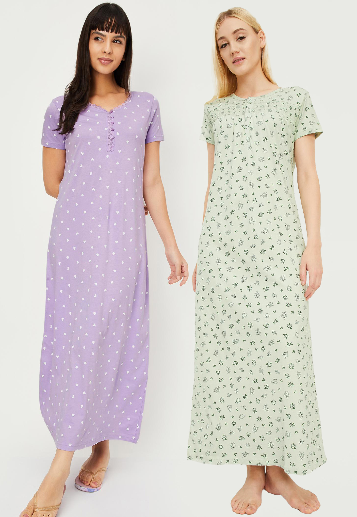 Women Printed Night Gowns - Pack of 2-picture-20