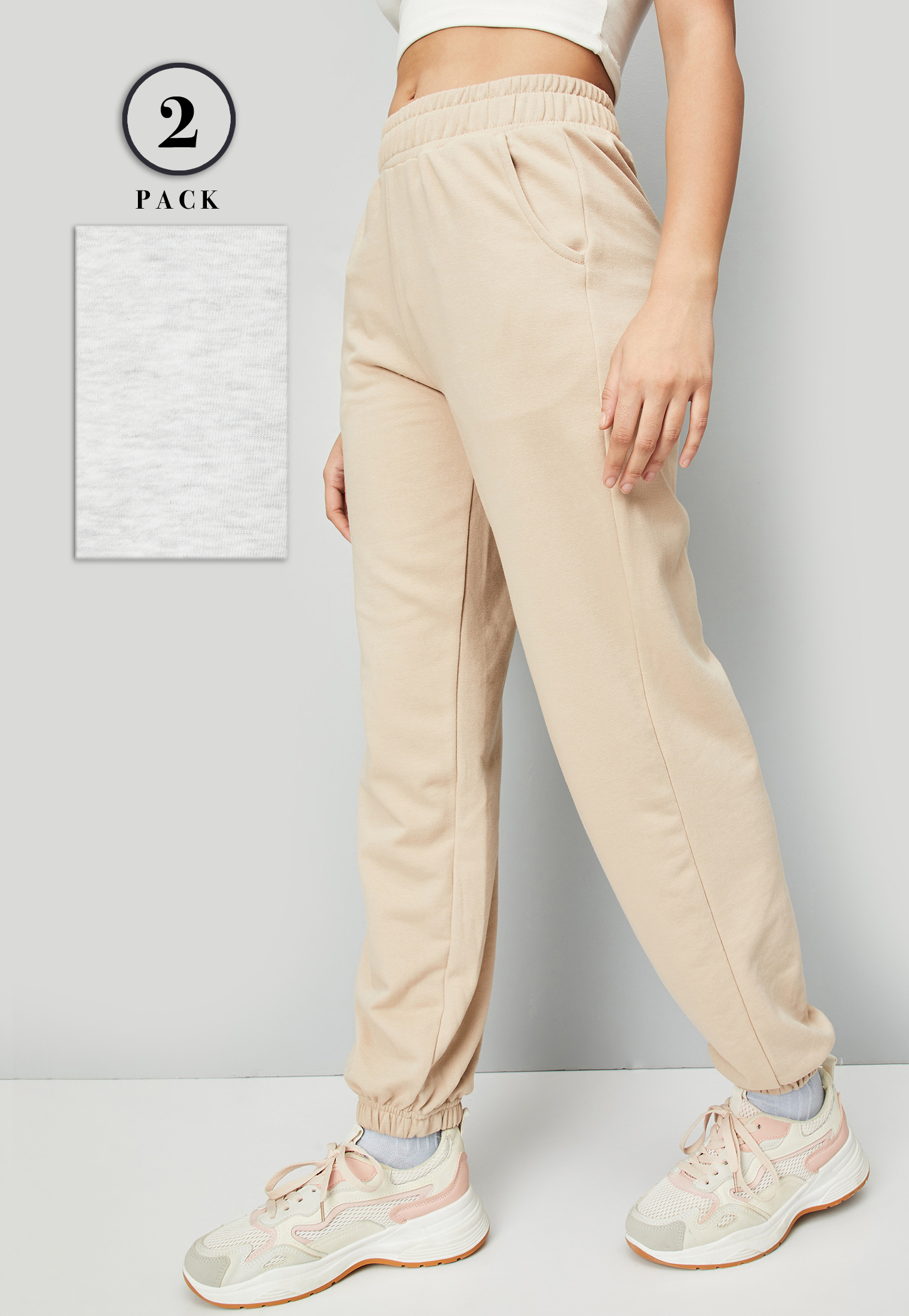 Women Solid Joggers - Pack of 2-picture-17
