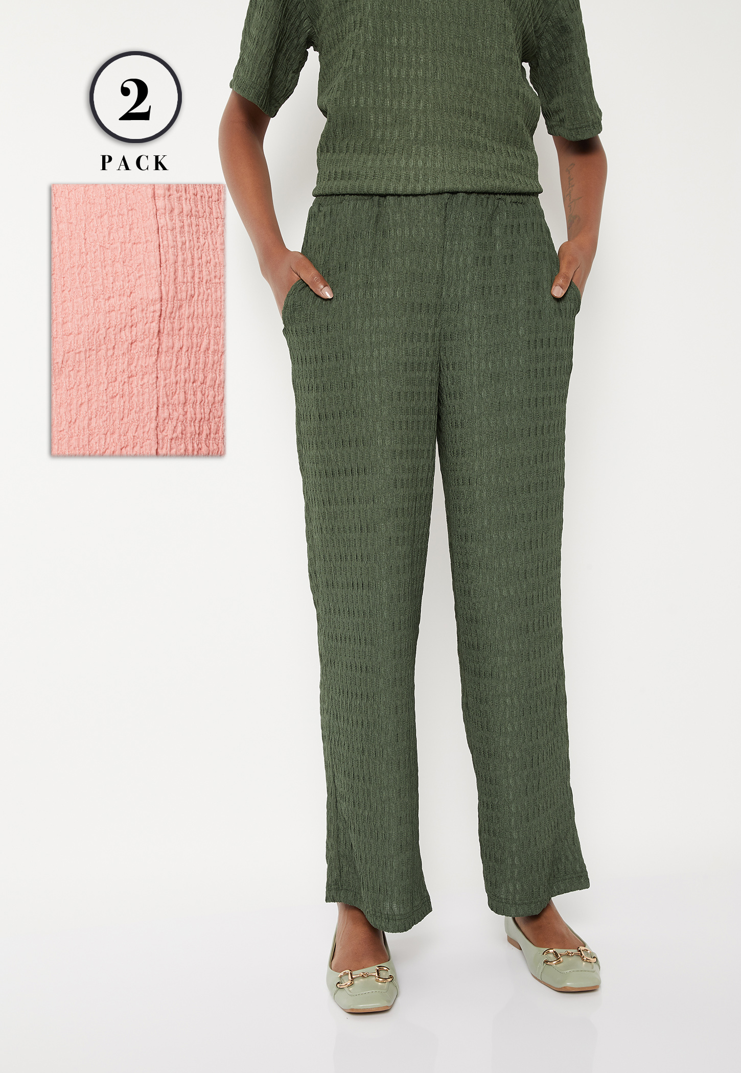 Women Textured Trousers - Pack of 2-picture-23