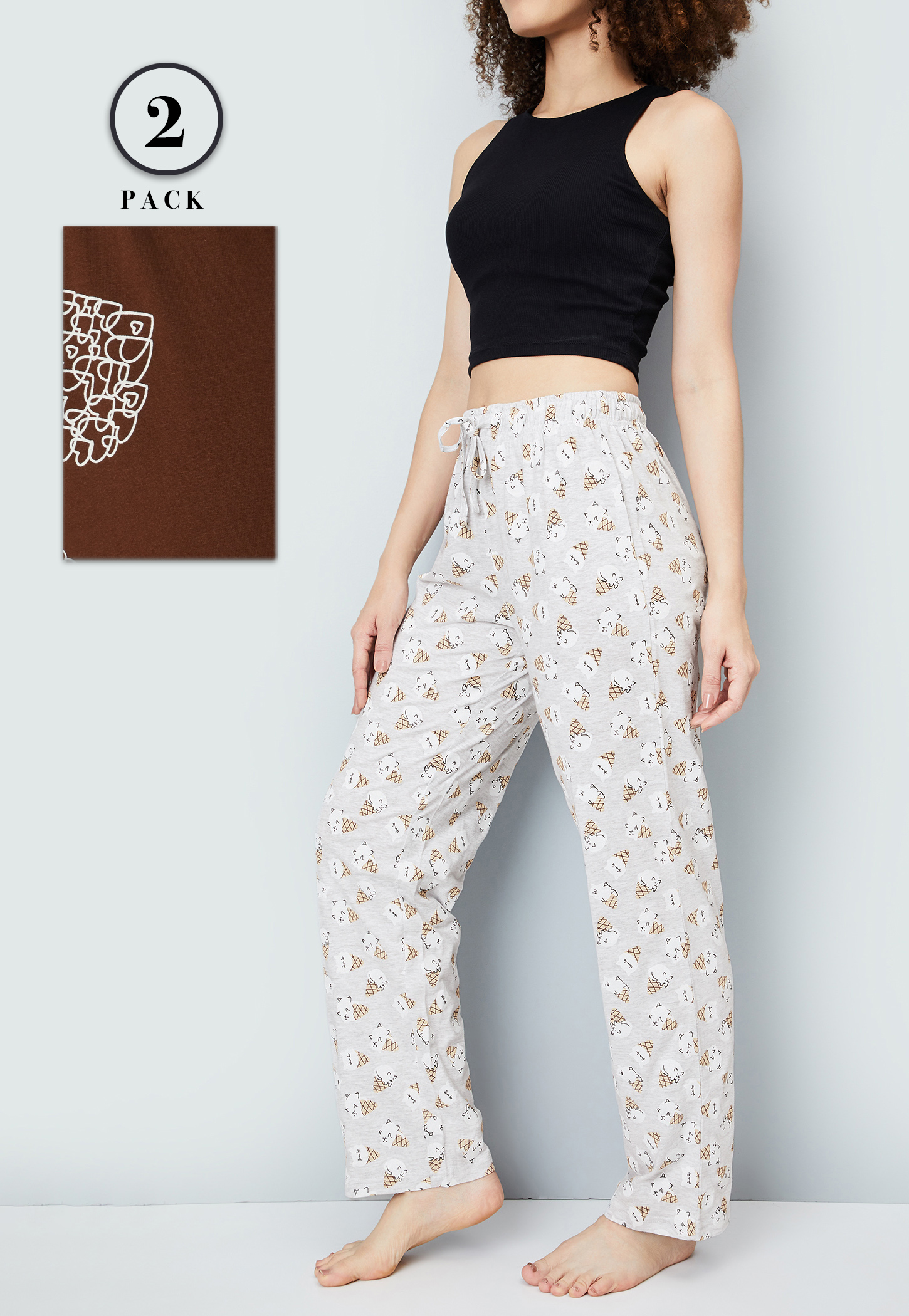 Women Printed Pyjamas - Pack of 2-picture-53