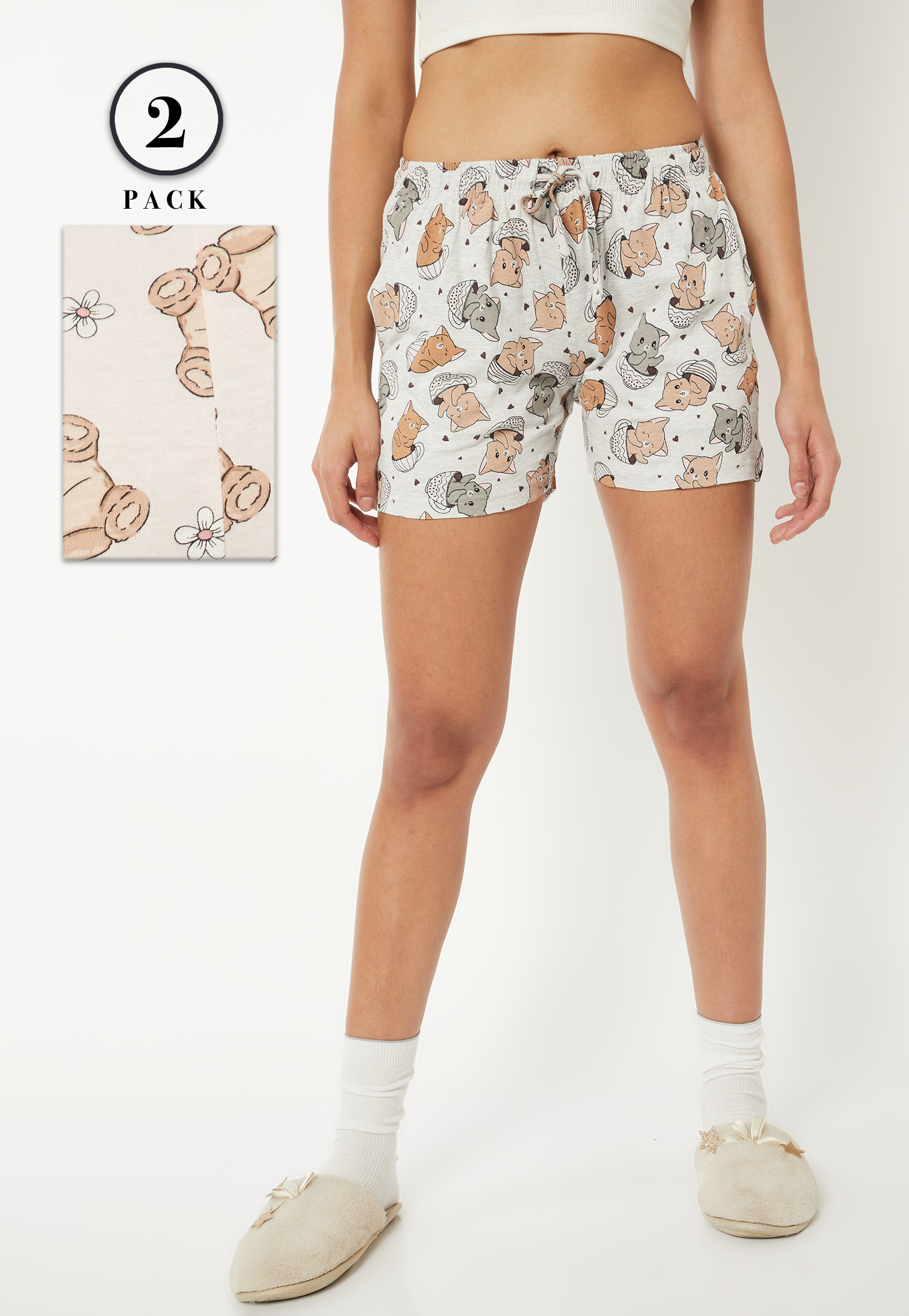 Women Printed Shorts - Pack of 2-image-42