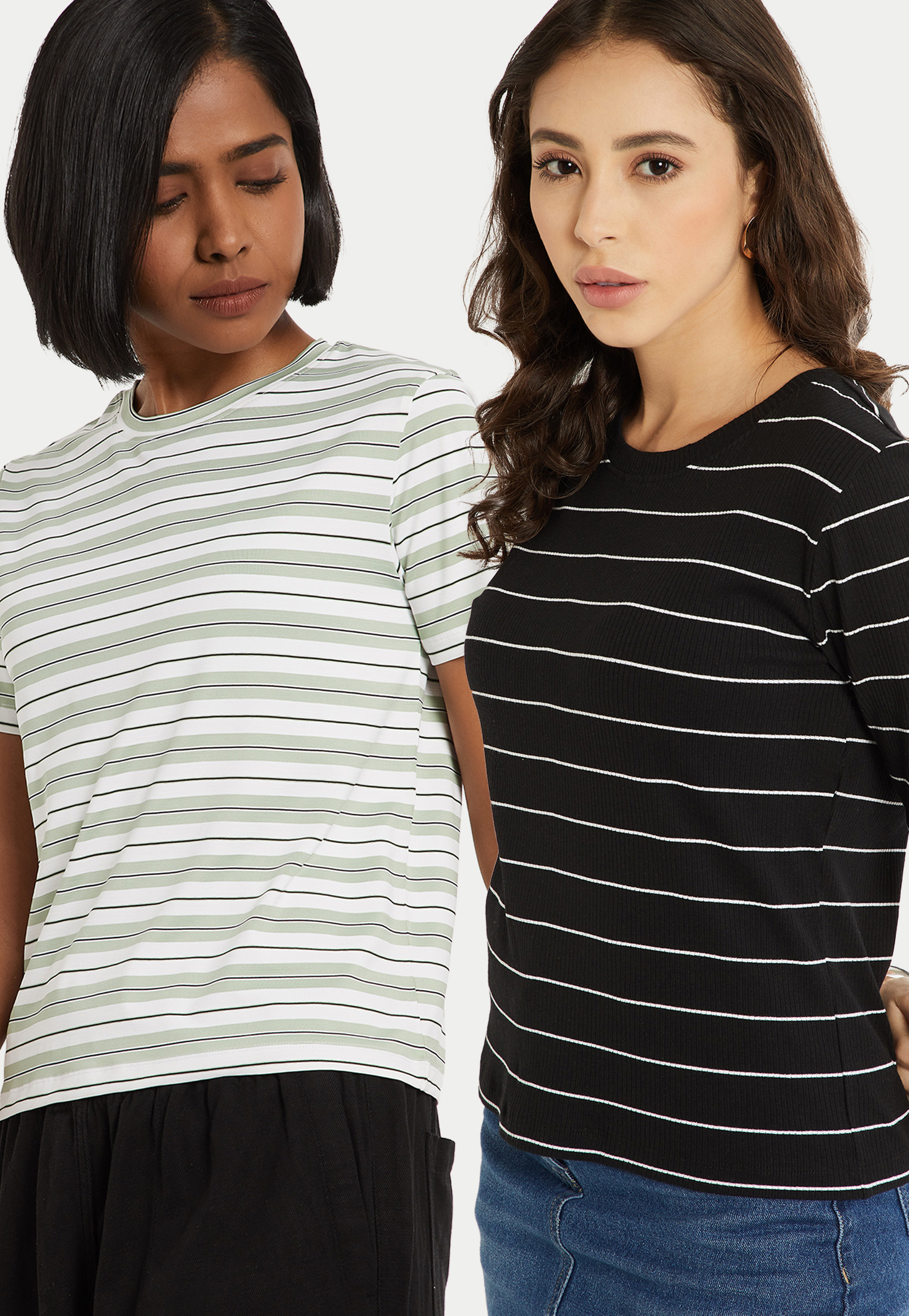 Women Striped T-shirt - Pack of 2-picture-54
