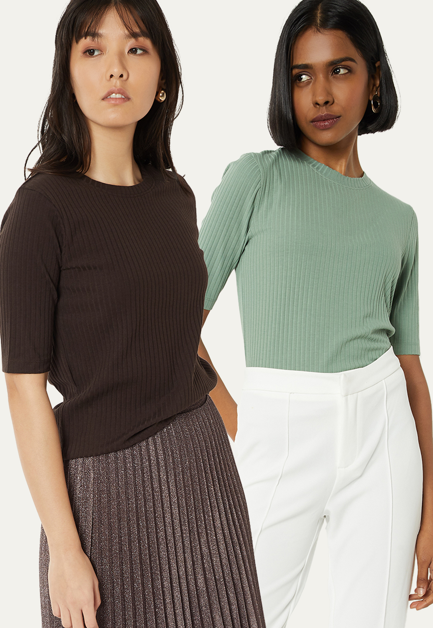 Women Ribbed T-shirts - Pack of 2-picture-47
