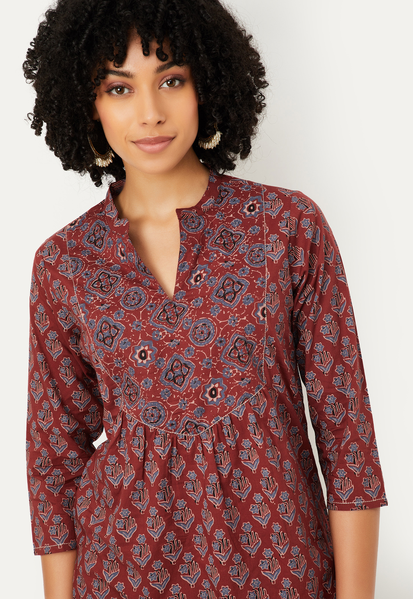 Women Print Straight Short Kurti-image-8